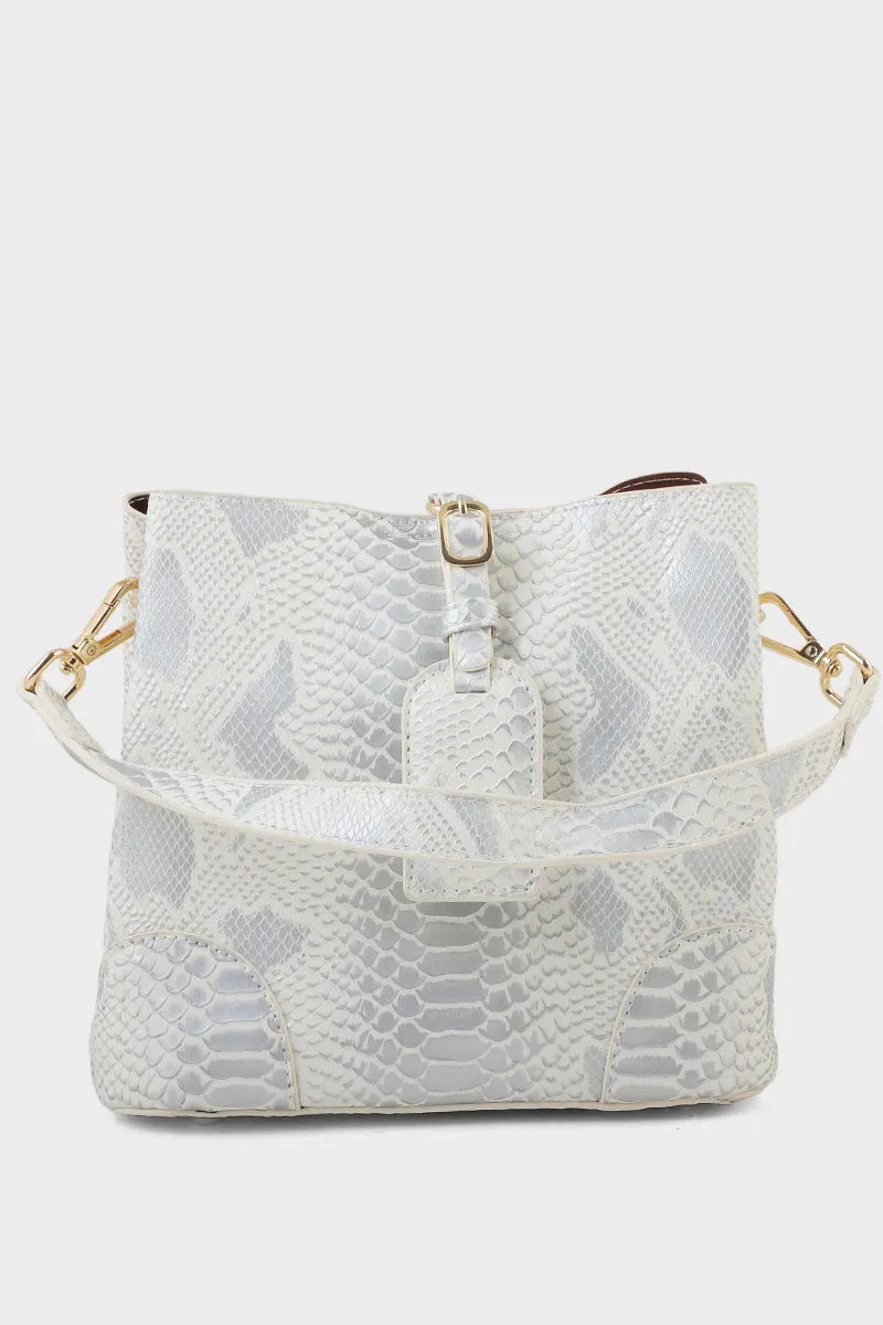 Bucket Hand Bags B15186-White