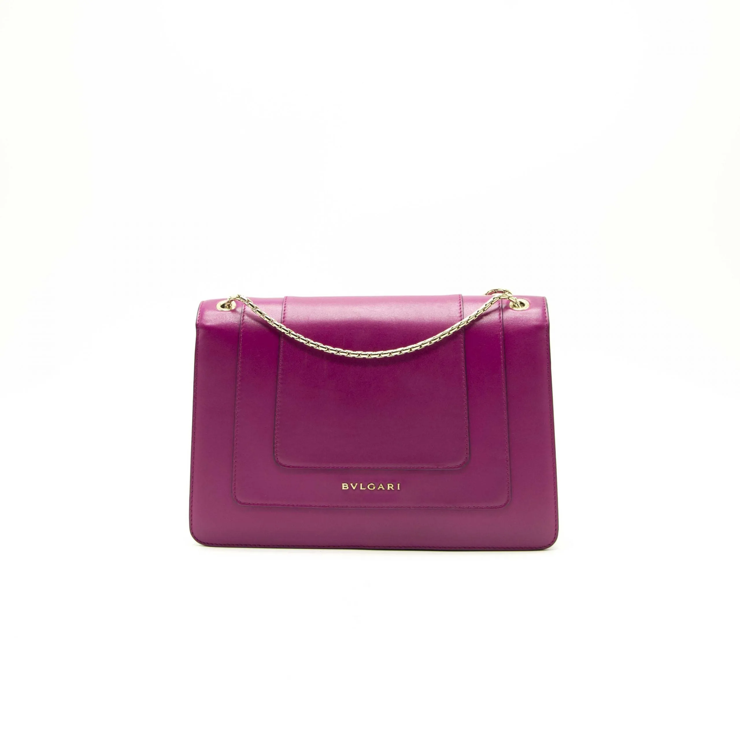 Bvlgari Purple Leather Medium Serpenti Forever Flap Shoulder Bag