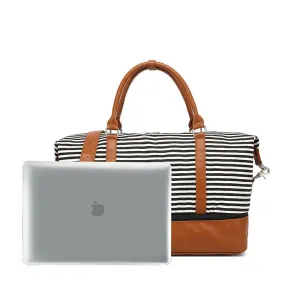 Canvas striped travel bag