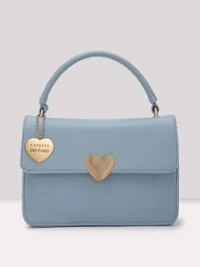 Caprese Emily In Paris Solid Medium Sling Handbag Soft Blue