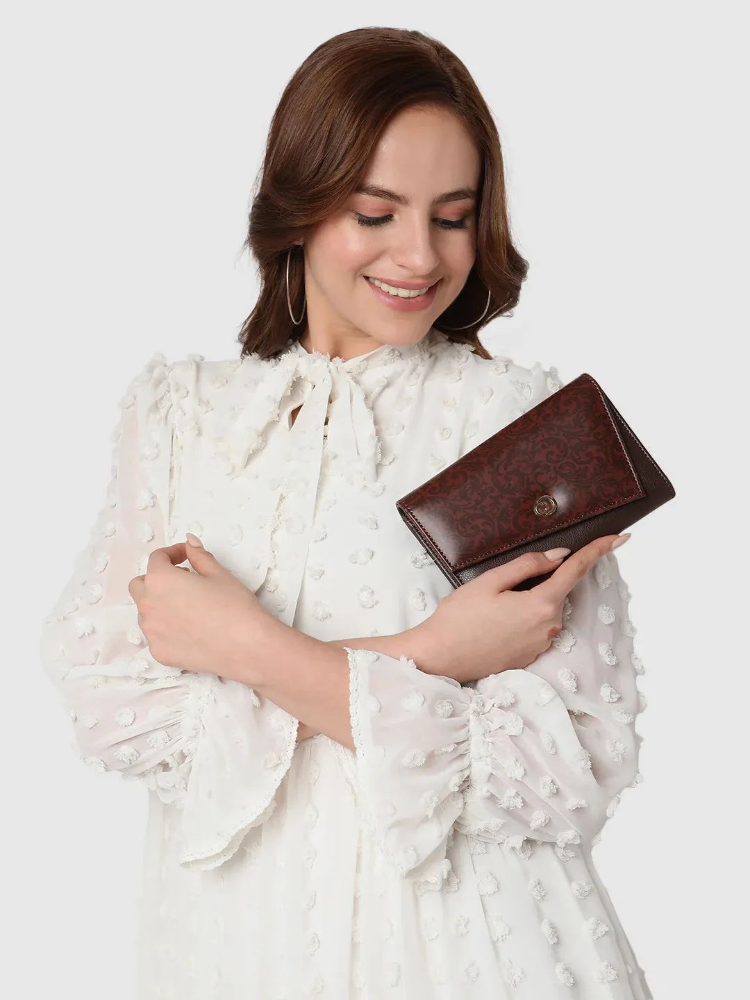 Caprese Helene Flapover Wallet Large Rust