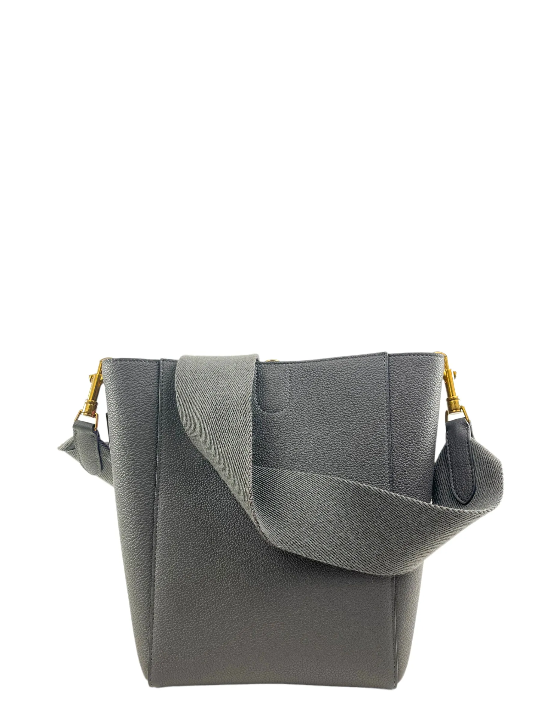 Celine Grey Leather Bucket Handbag