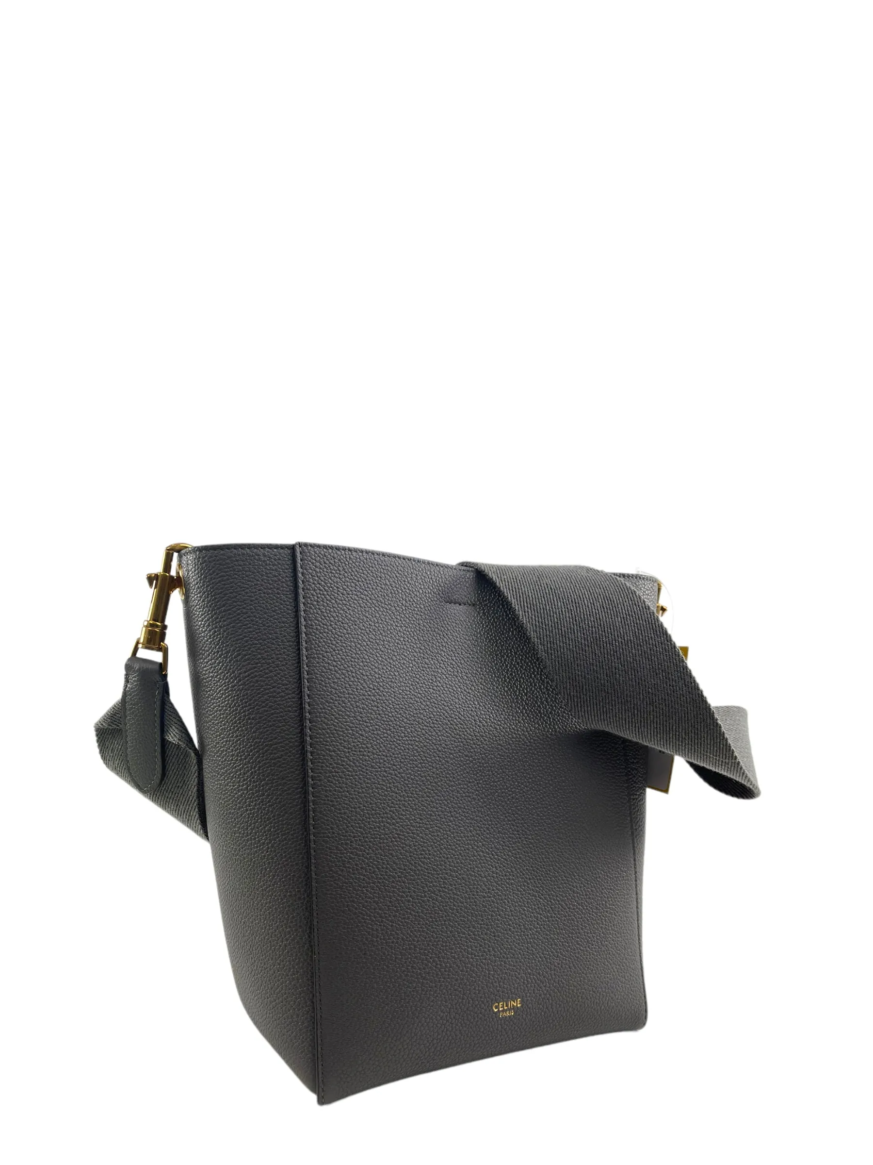 Celine Grey Leather Bucket Handbag