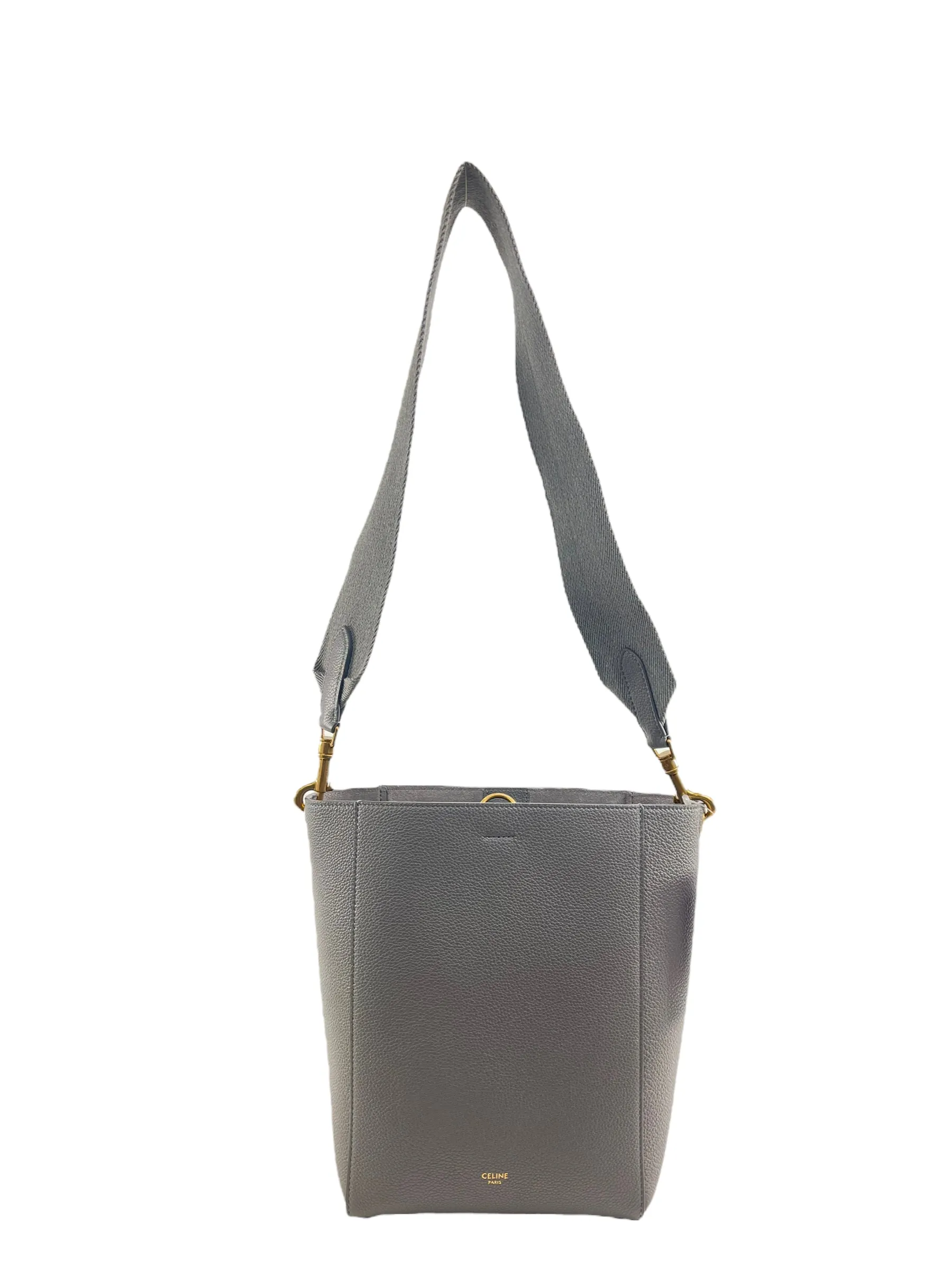 Celine Grey Leather Bucket Handbag