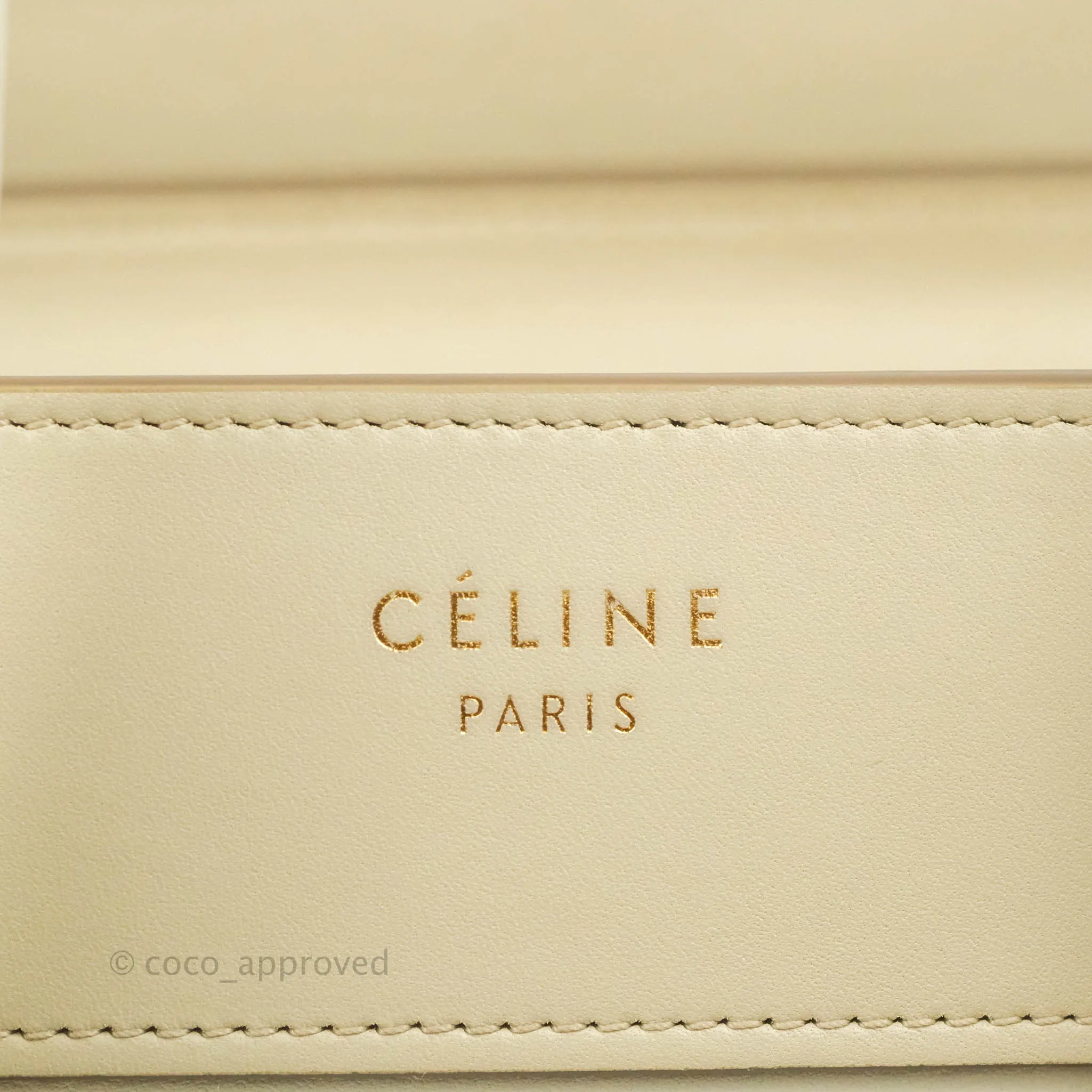 Celine Micro Luggage Handbag Light Beige Smooth Calfskin Gold Hardware