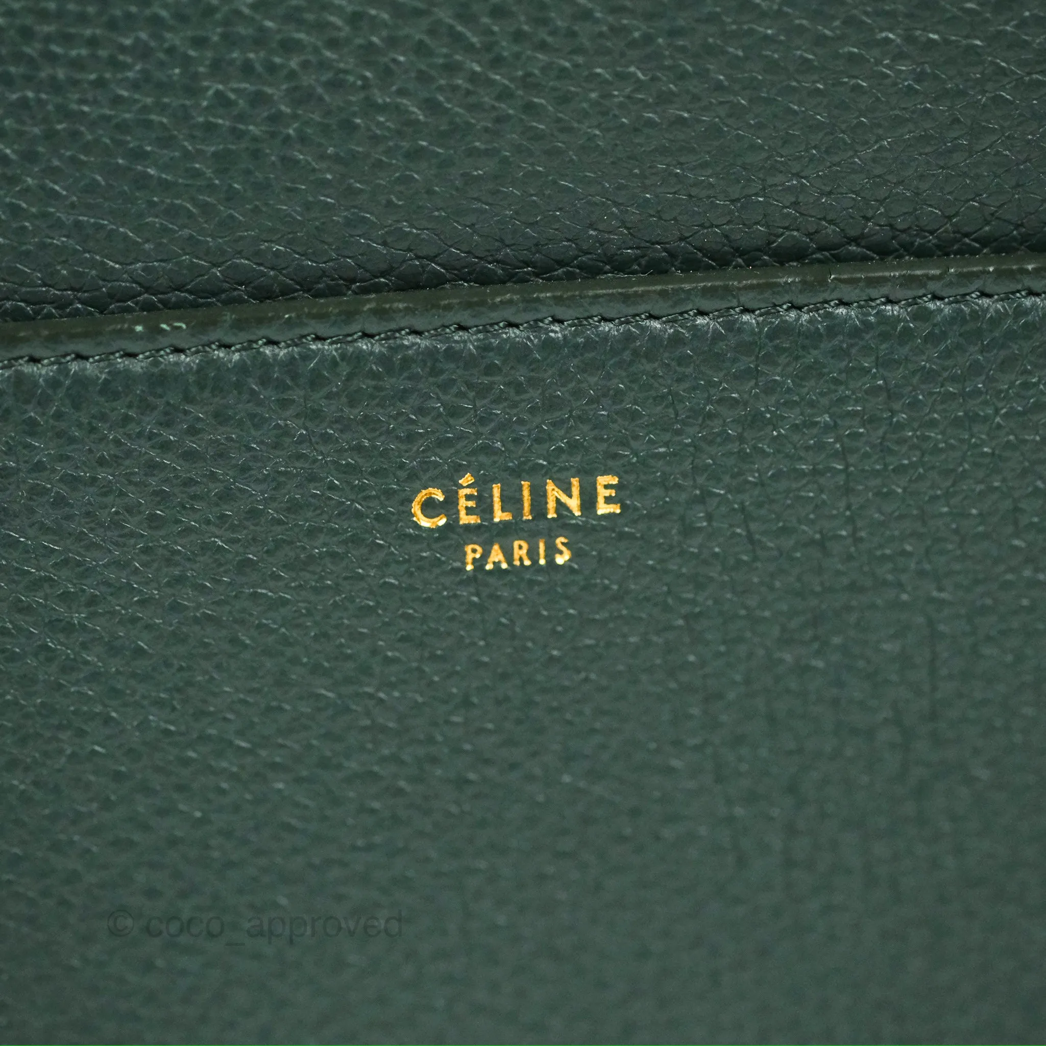 Celine Sangle Bucket Bag Grained Calfskin Amazon Green