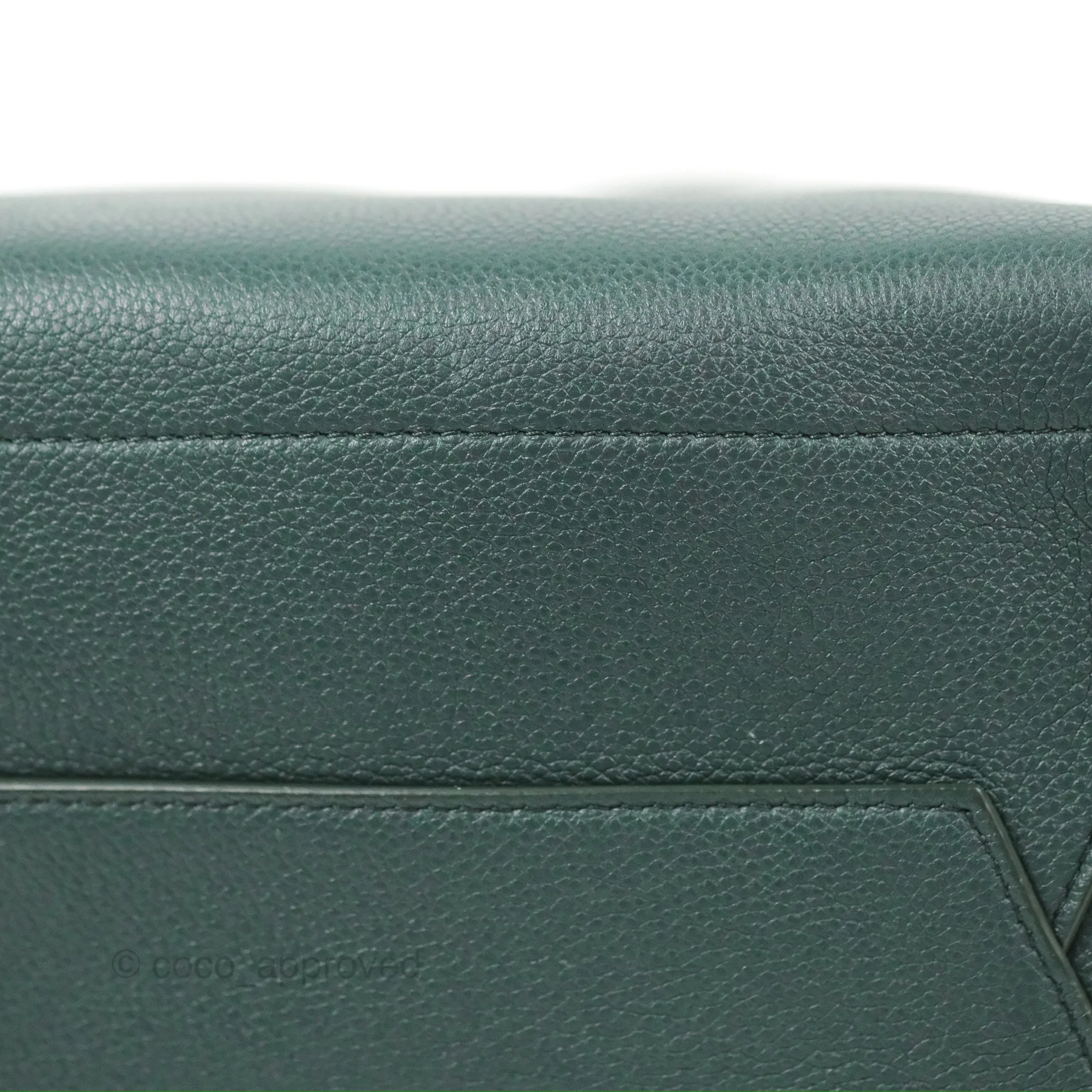 Celine Sangle Bucket Bag Grained Calfskin Dark Green