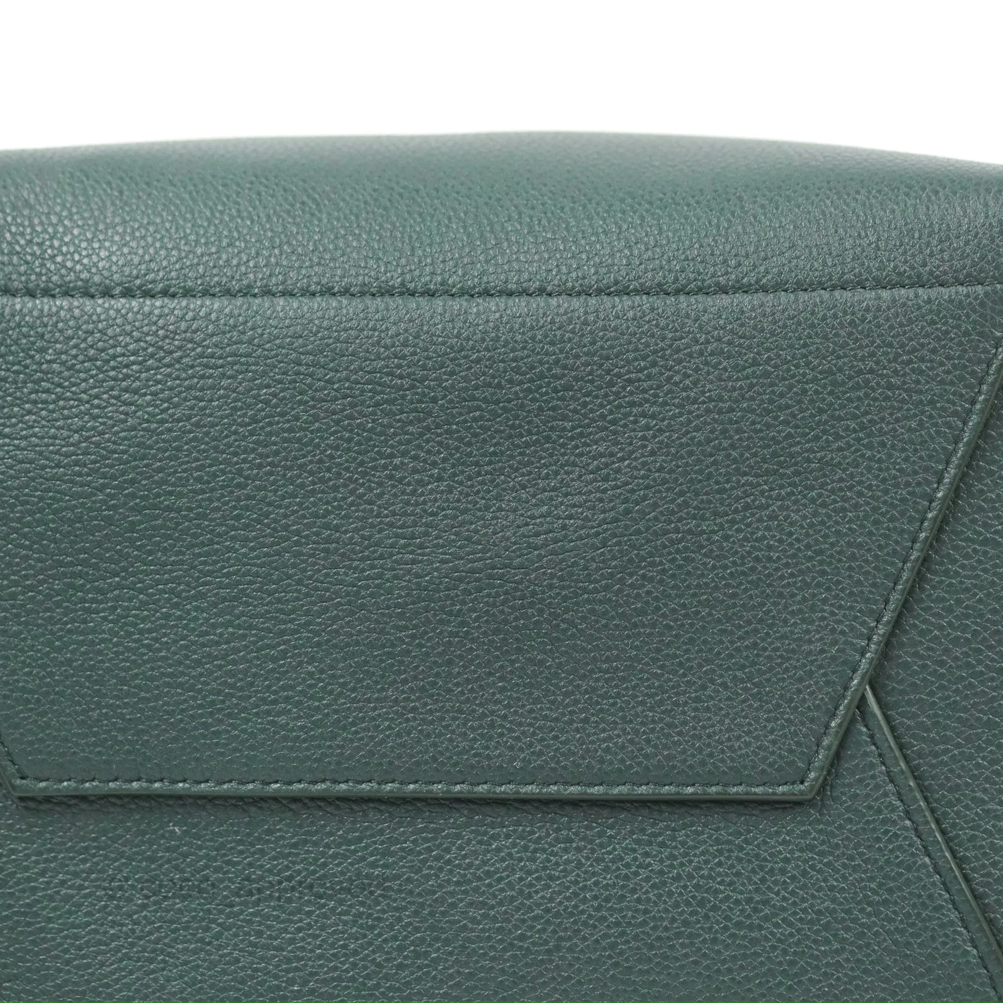 Celine Sangle Bucket Bag Grained Calfskin Dark Green