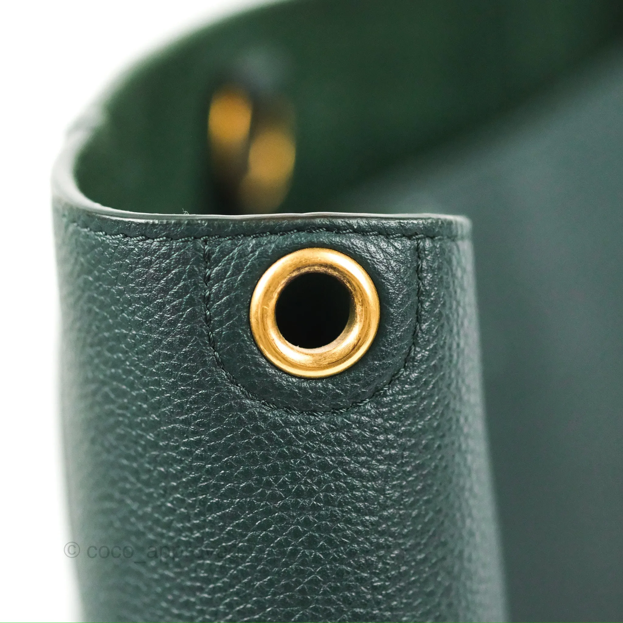 Celine Sangle Bucket Bag Grained Calfskin Dark Green