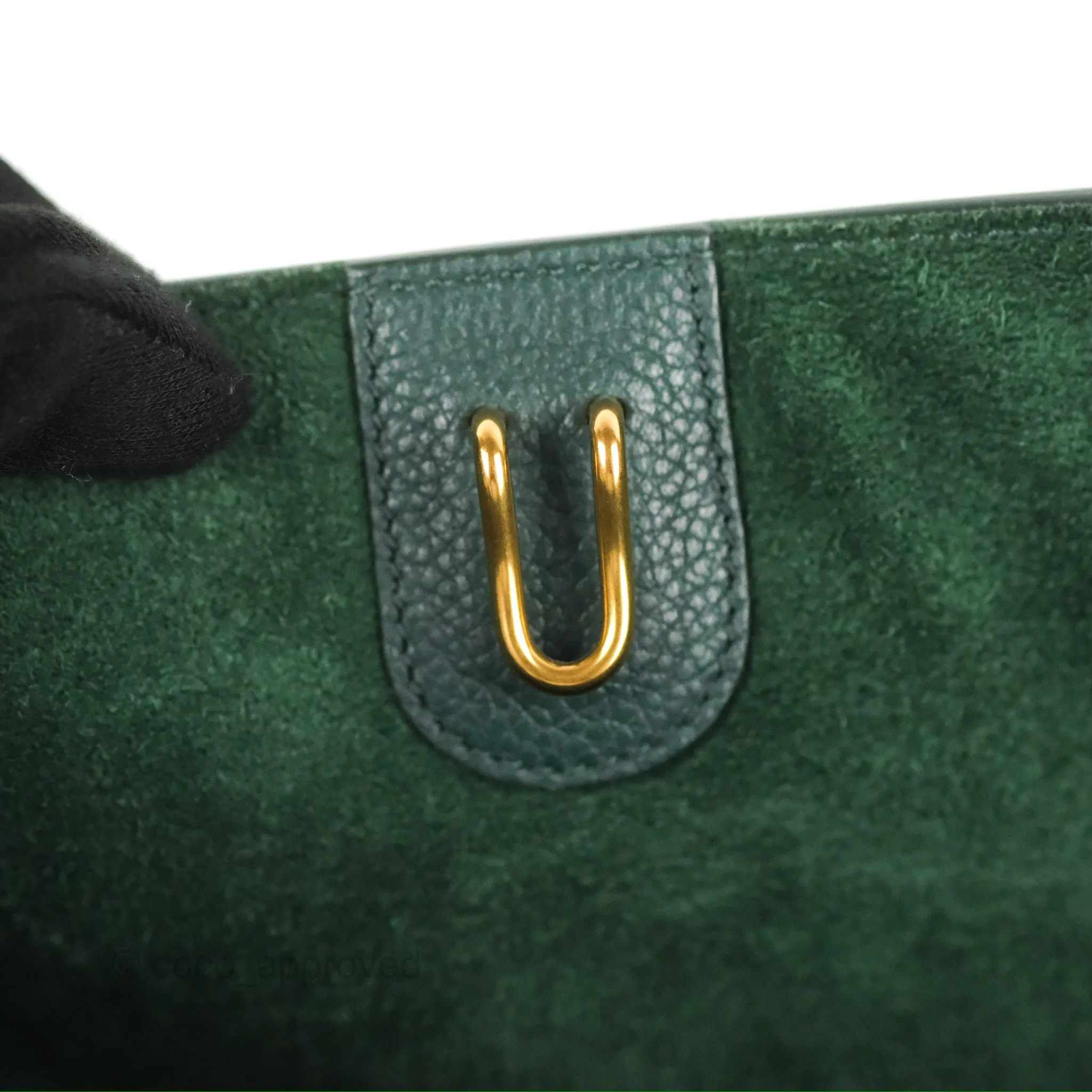 Celine Sangle Bucket Bag Grained Calfskin Dark Green