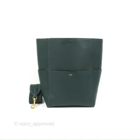 Celine Sangle Bucket Bag Grained Calfskin Dark Green