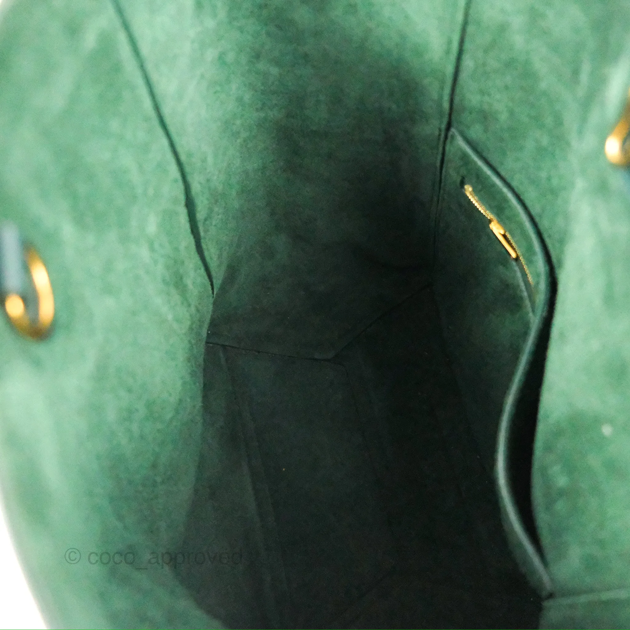 Celine Sangle Bucket Bag Grained Calfskin Dark Green