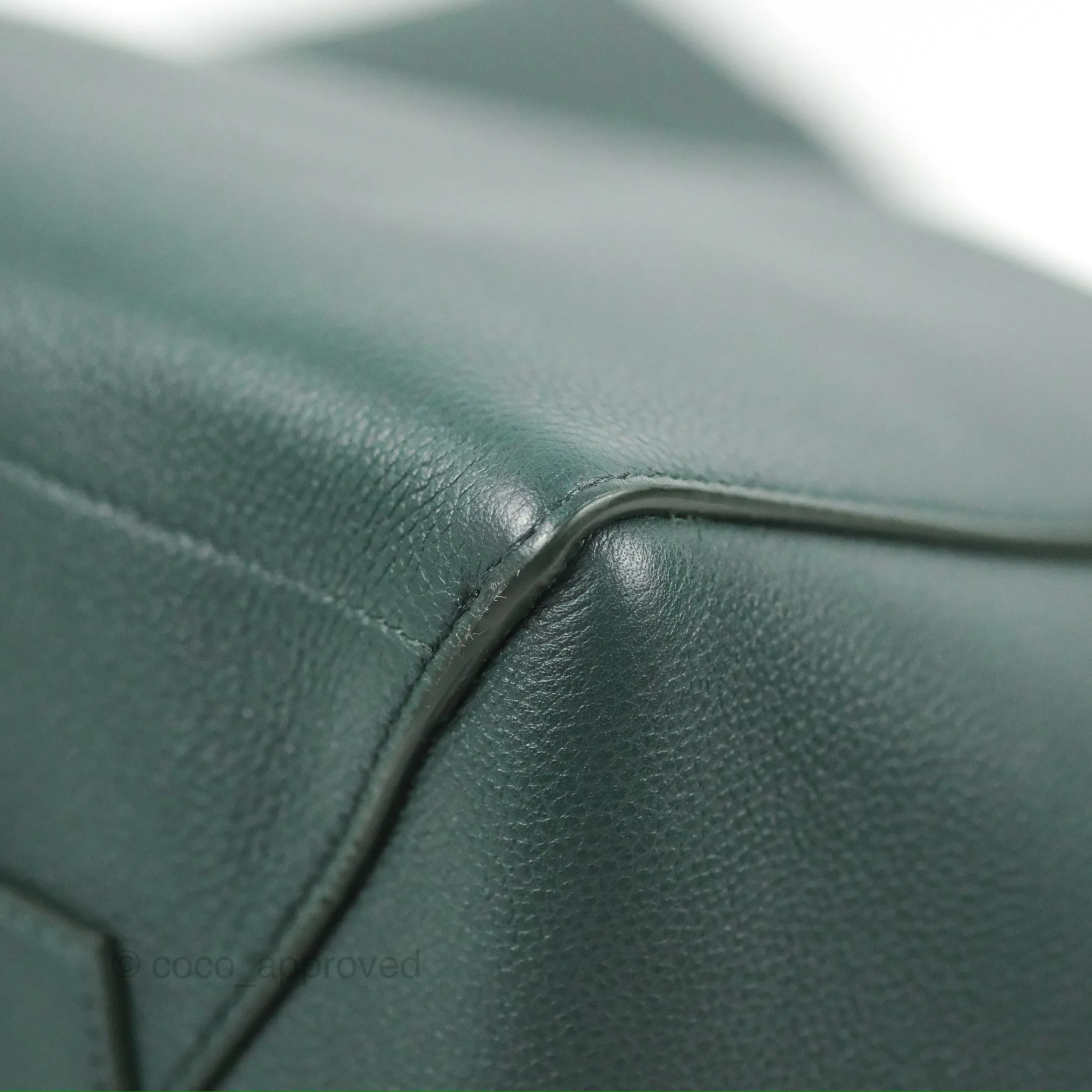 Celine Sangle Bucket Bag Grained Calfskin Dark Green