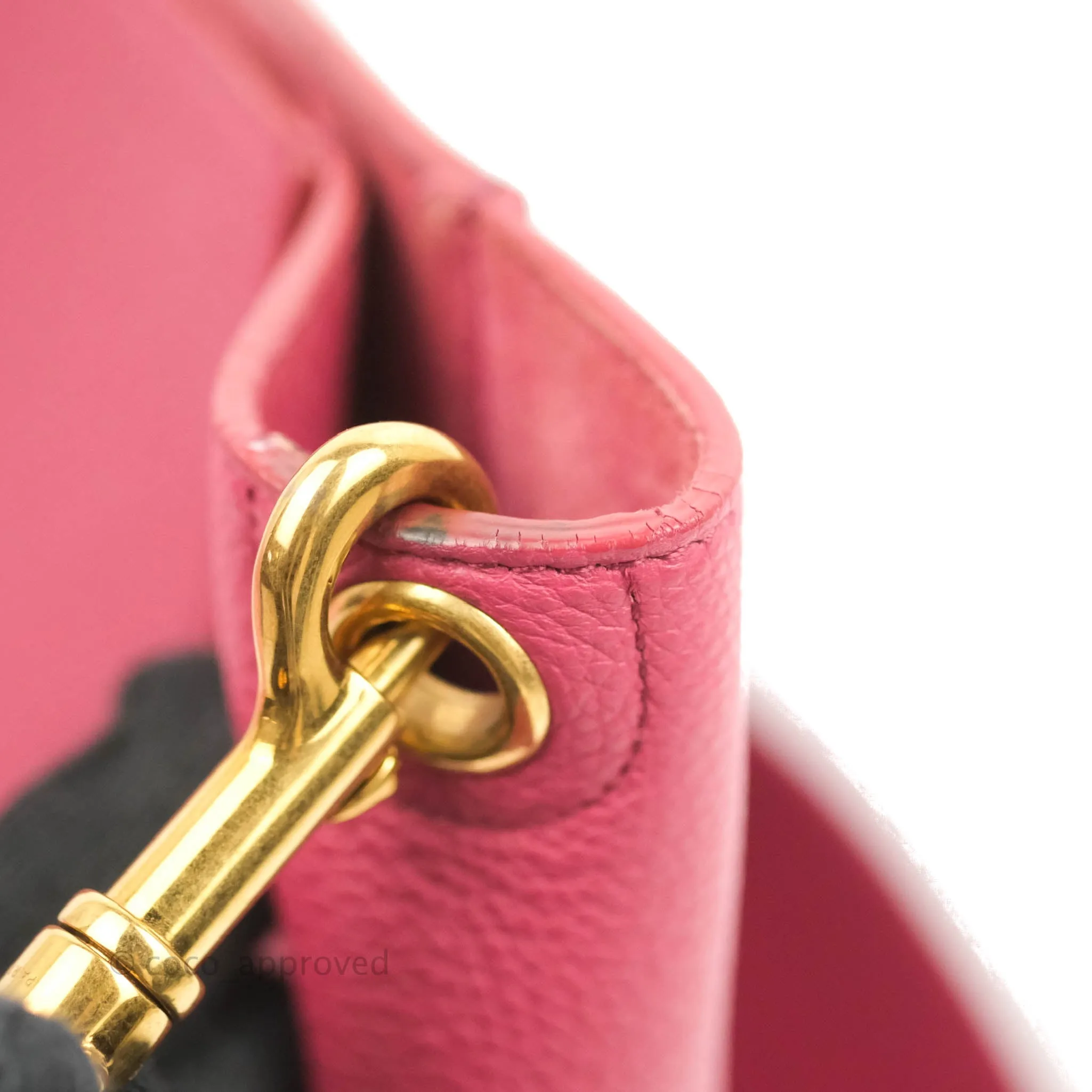 Celine Sangle Bucket Bag Grained Calfskin Dark Pink Gold Hardware