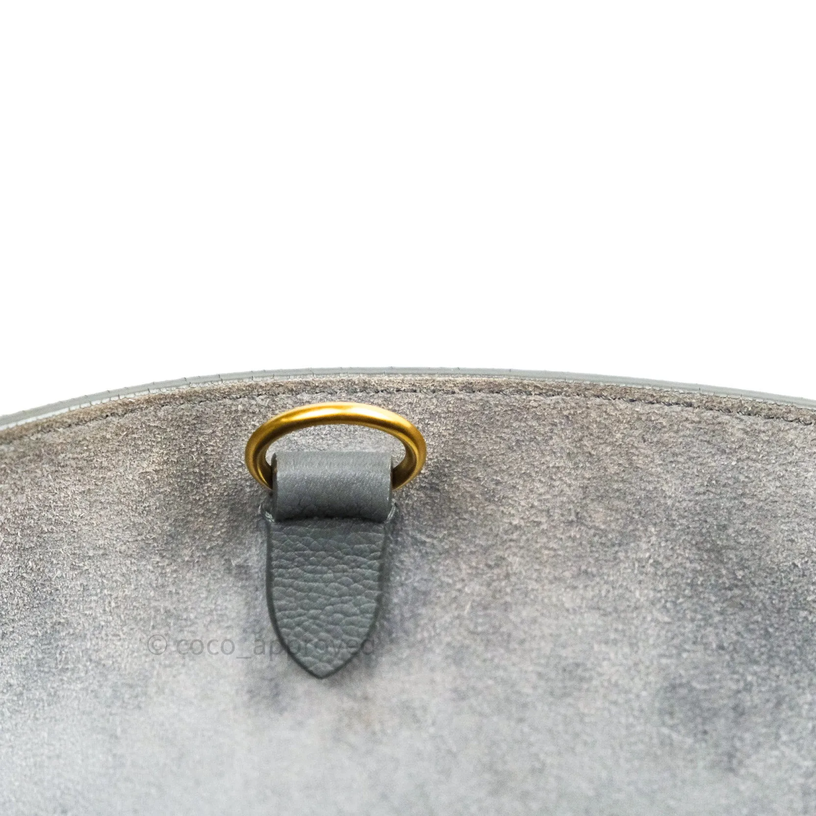 Celine Sangle Bucket Bag Grained Calfskin Grey Gold Hardware