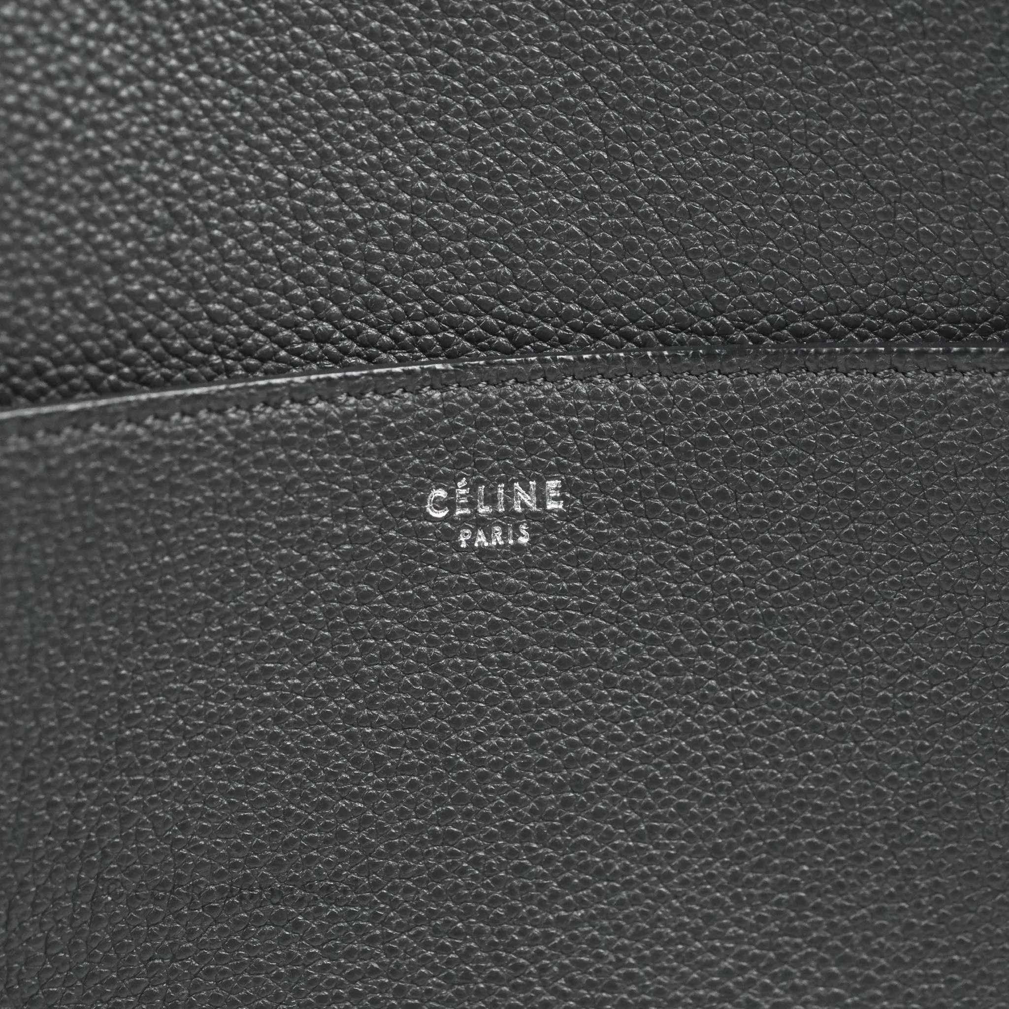 Celine Sangle Bucket Bag Grained Calfskin Grey