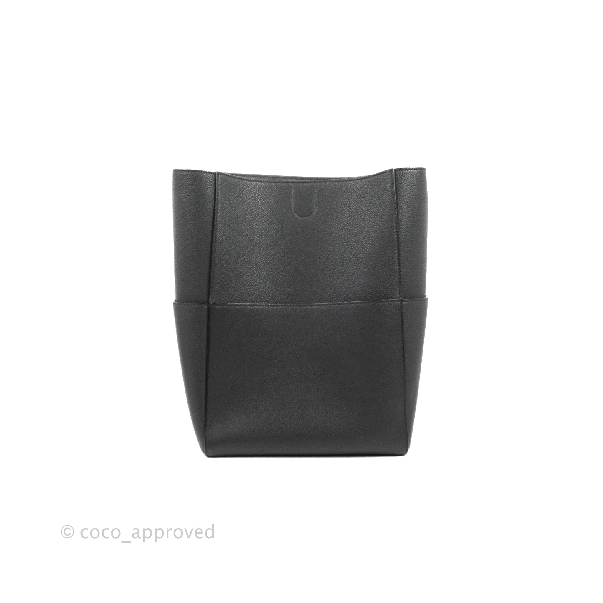 Celine Sangle Bucket Bag Grained Calfskin Grey