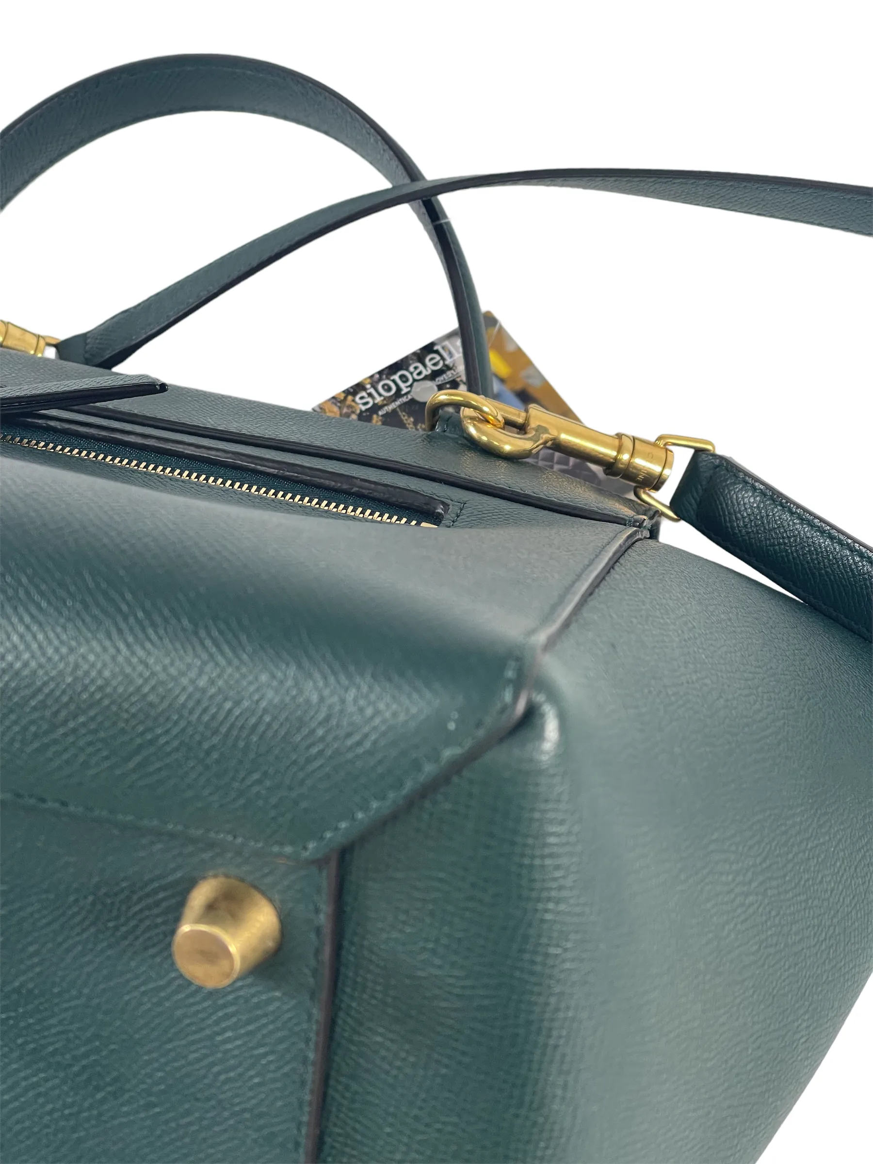 Celine Teal Leather Belt Shoulder Bag