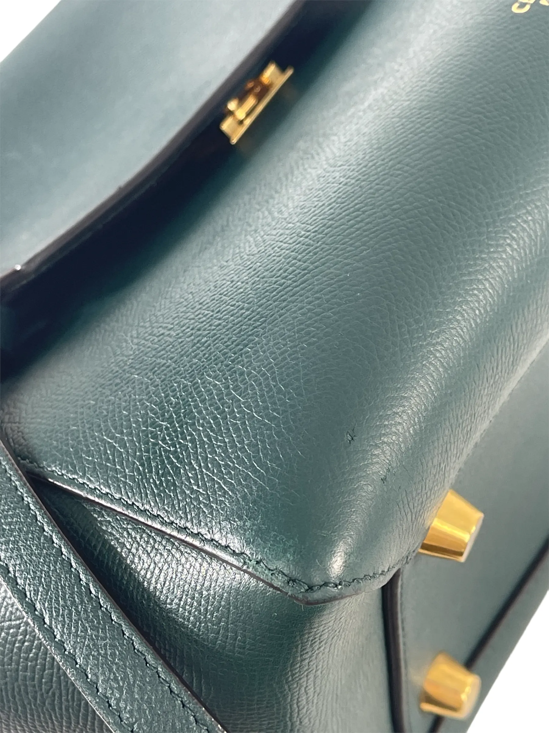 Celine Teal Leather Belt Shoulder Bag