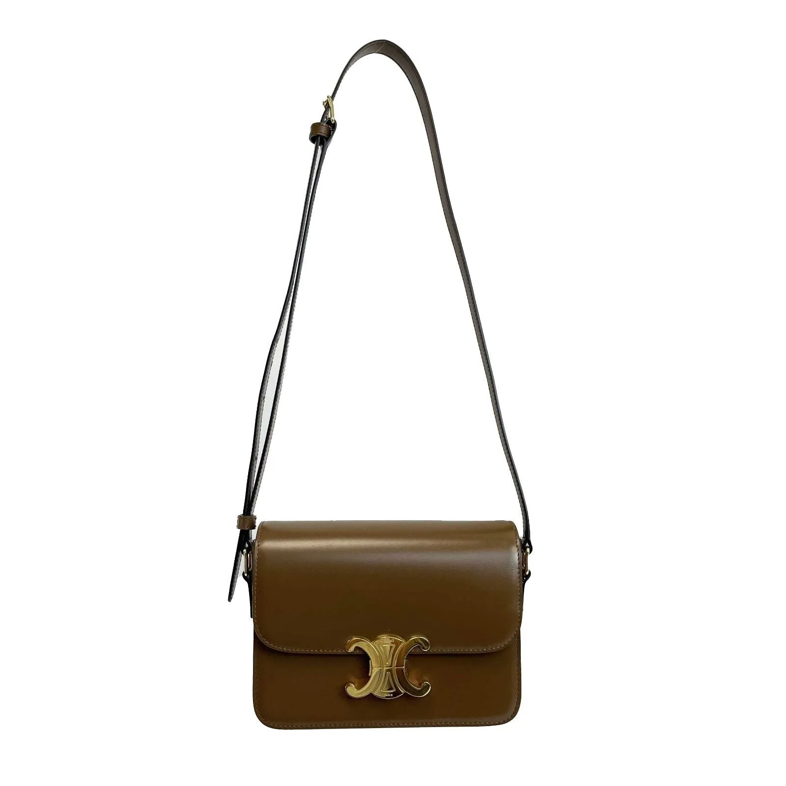 Celine - Teen Leather Triomphe Brown Shoulder Bag