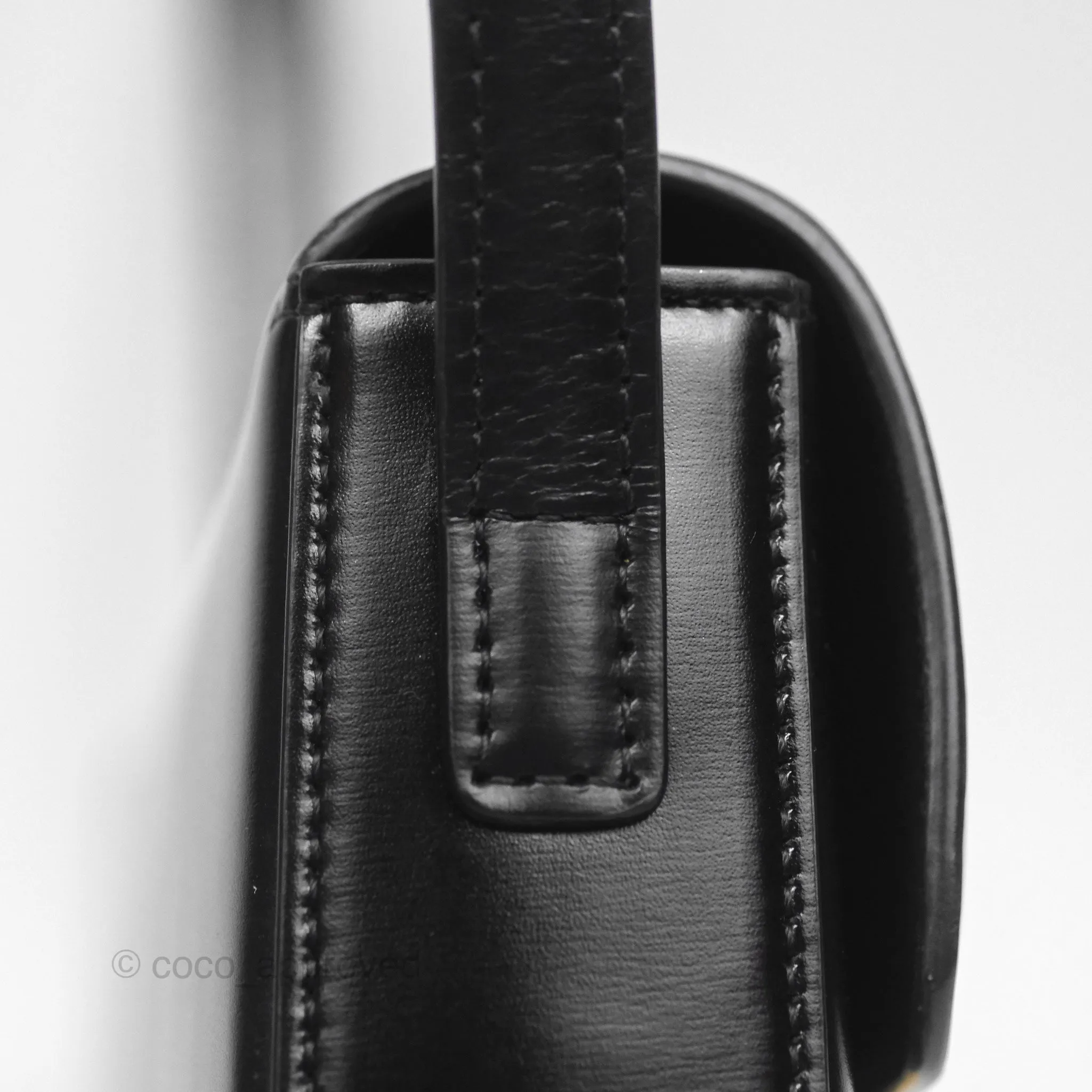 Celine Triomphe Shoulder Bag Black Calfskin