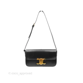 Celine Triomphe Shoulder Bag Black Calfskin