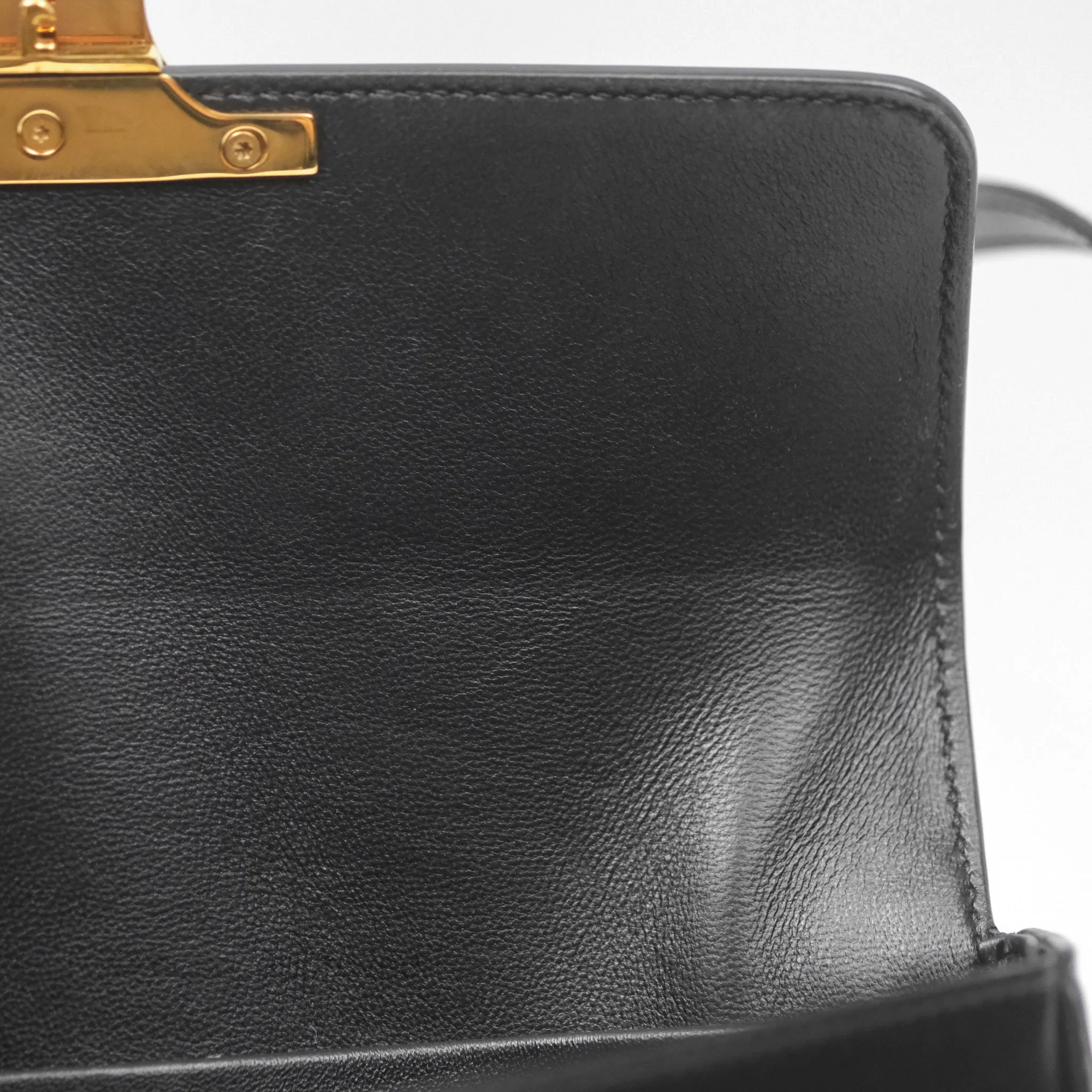 Celine Triomphe Shoulder Bag Black Calfskin