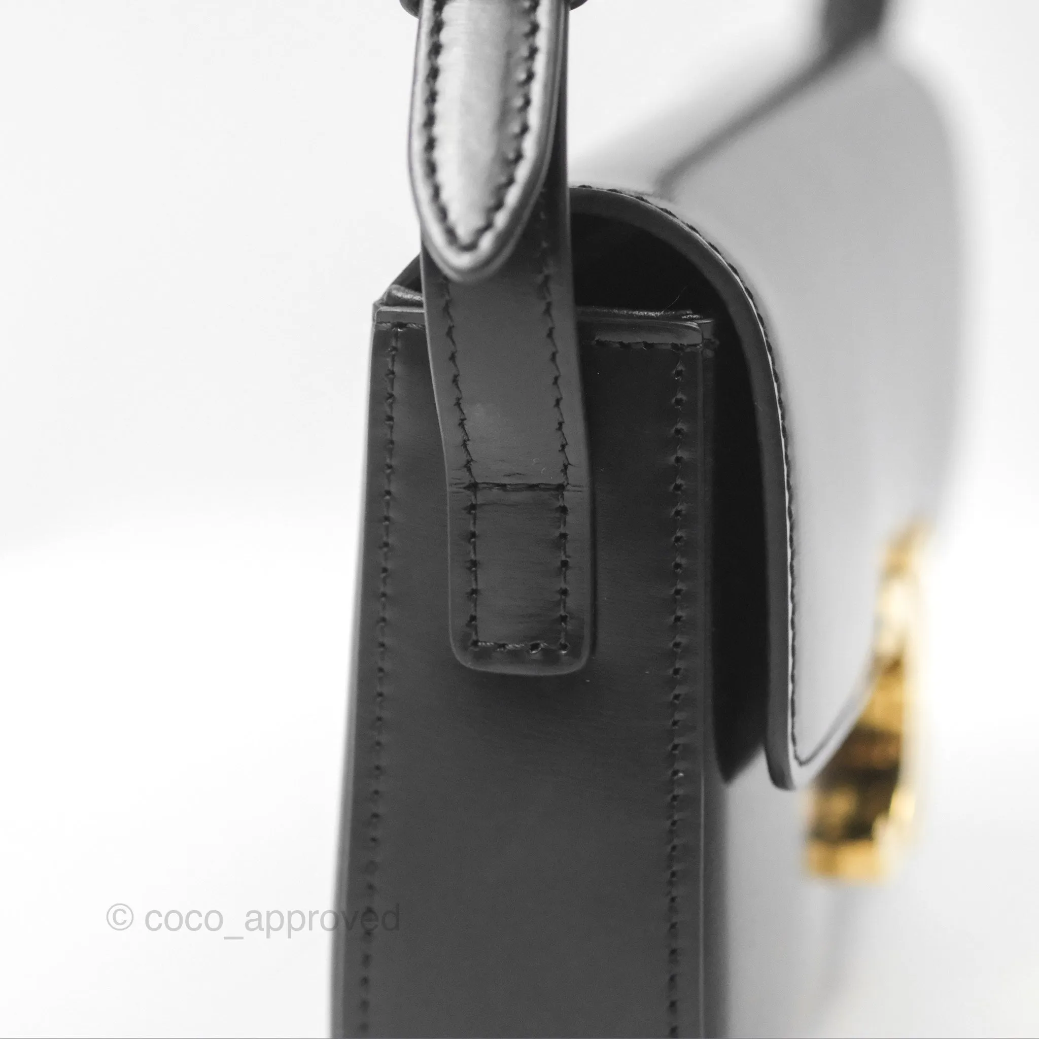 Celine Triomphe Shoulder Bag Black Calfskin