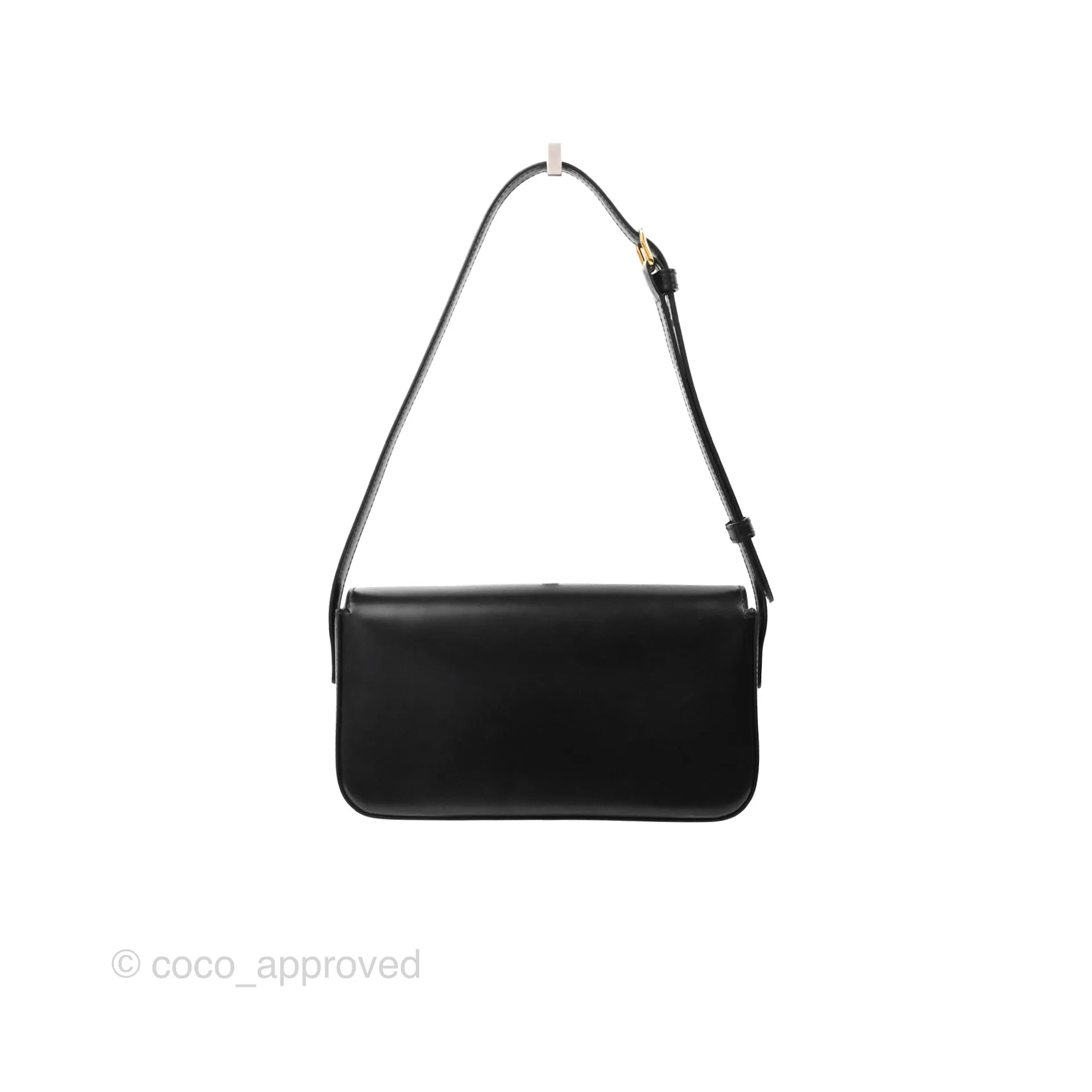 Celine Triomphe Shoulder Bag Black Calfskin