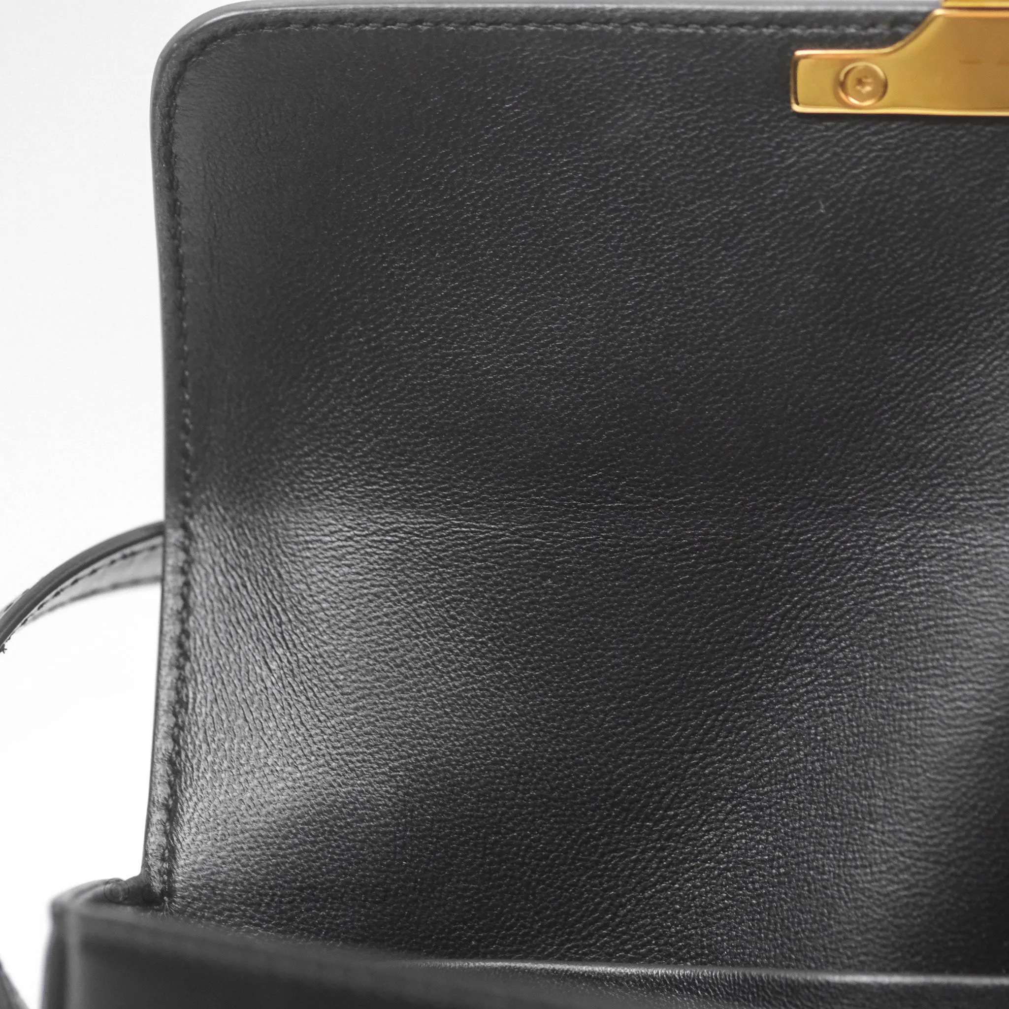 Celine Triomphe Shoulder Bag Black Calfskin