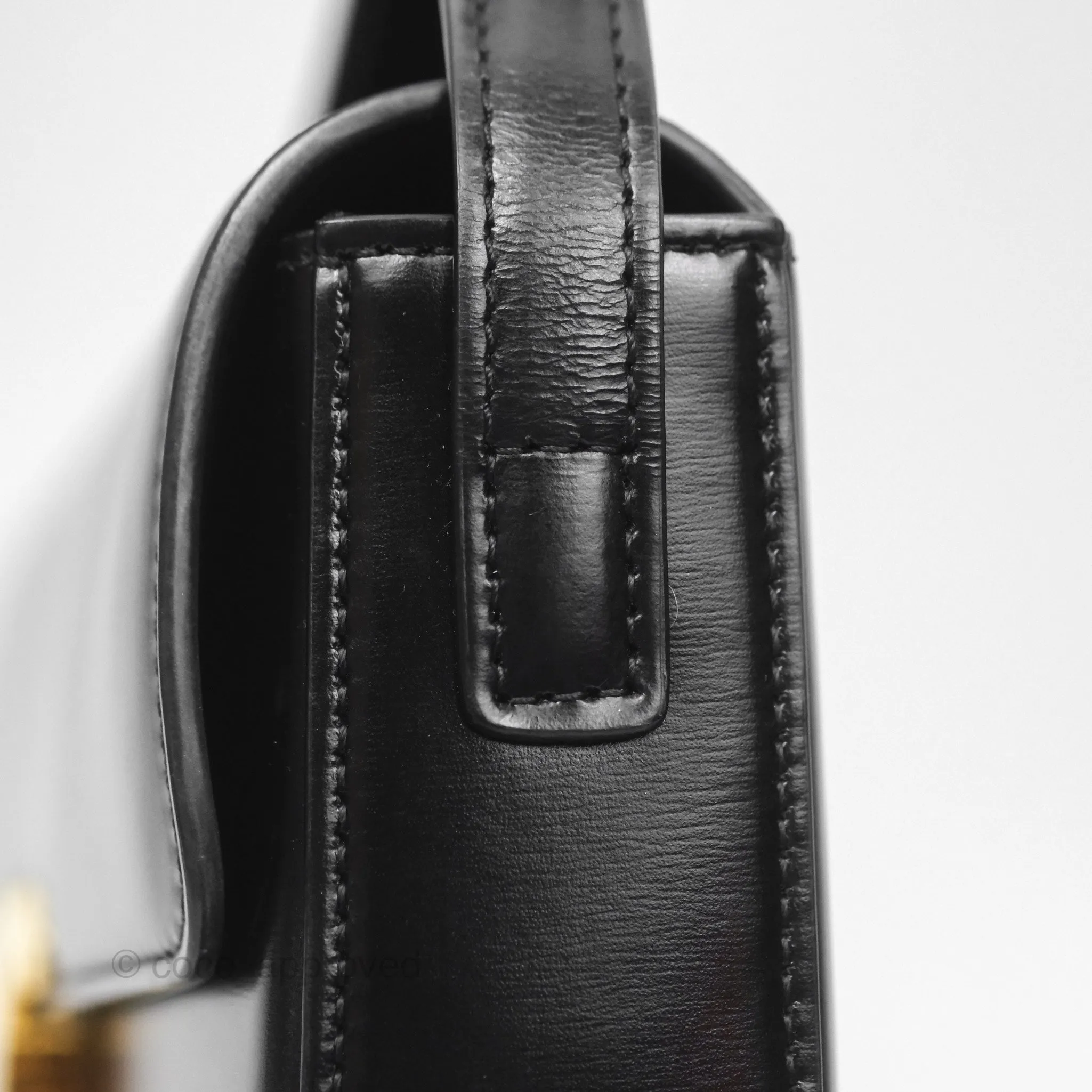 Celine Triomphe Shoulder Bag Black Calfskin