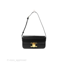 Celine Triomphe Shoulder Bag Black Calfskin