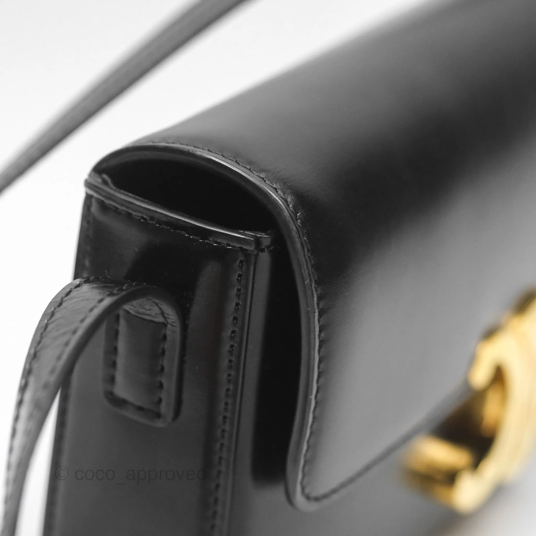 Celine Triomphe Shoulder Bag Black Calfskin