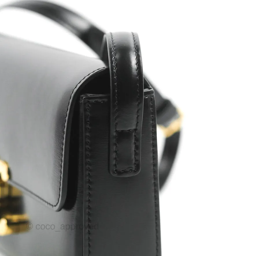 Celine Triomphe Shoulder Bag Black Calfskin