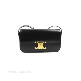 Celine Triomphe Shoulder Bag Black Calfskin