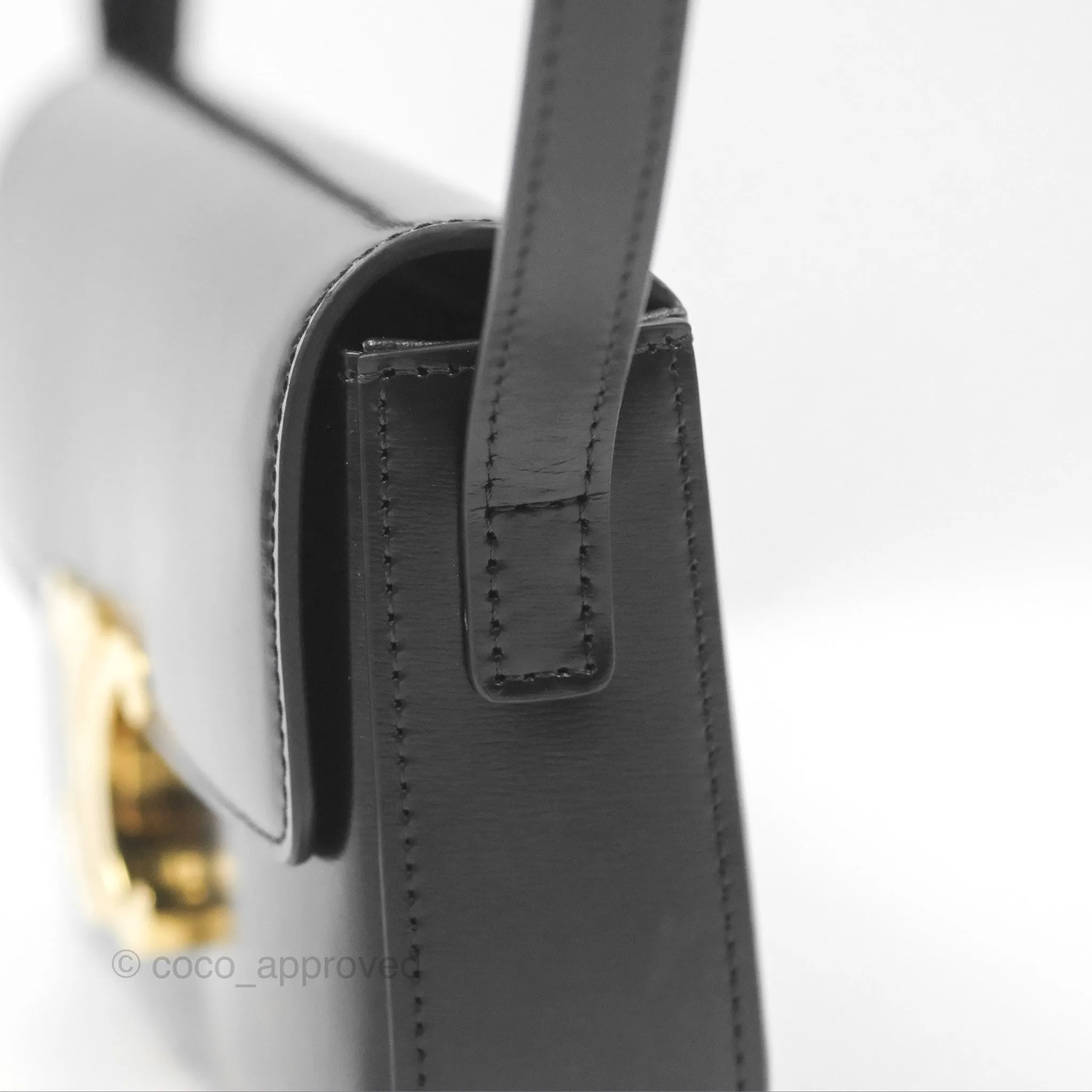 Celine Triomphe Shoulder Bag Black Calfskin