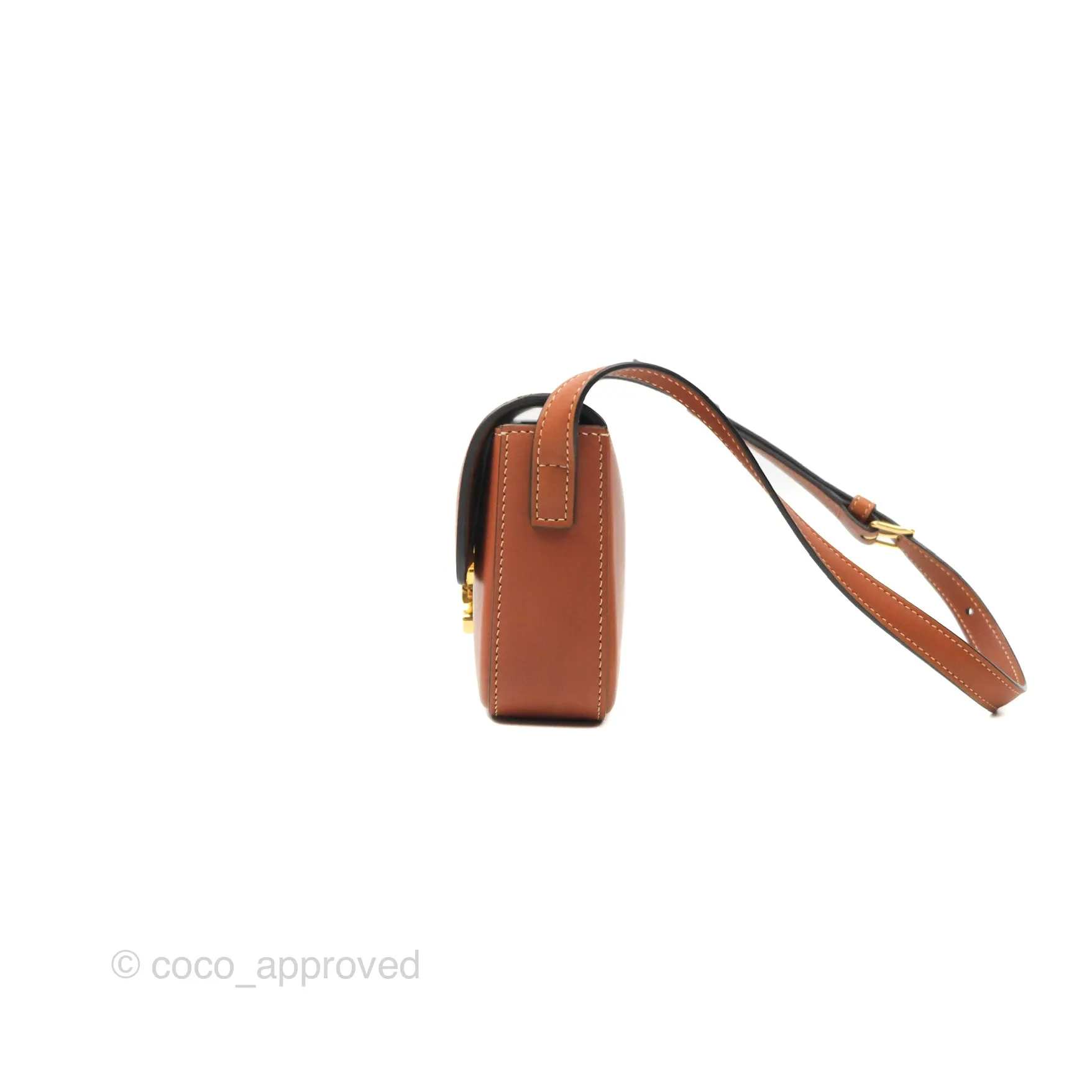 Celine Triomphe Shoulder Bag Tan Calfskin