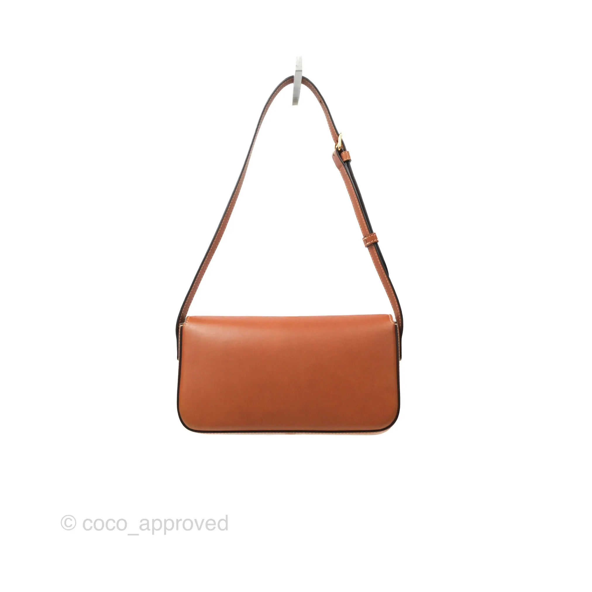 Celine Triomphe Shoulder Bag Tan Calfskin