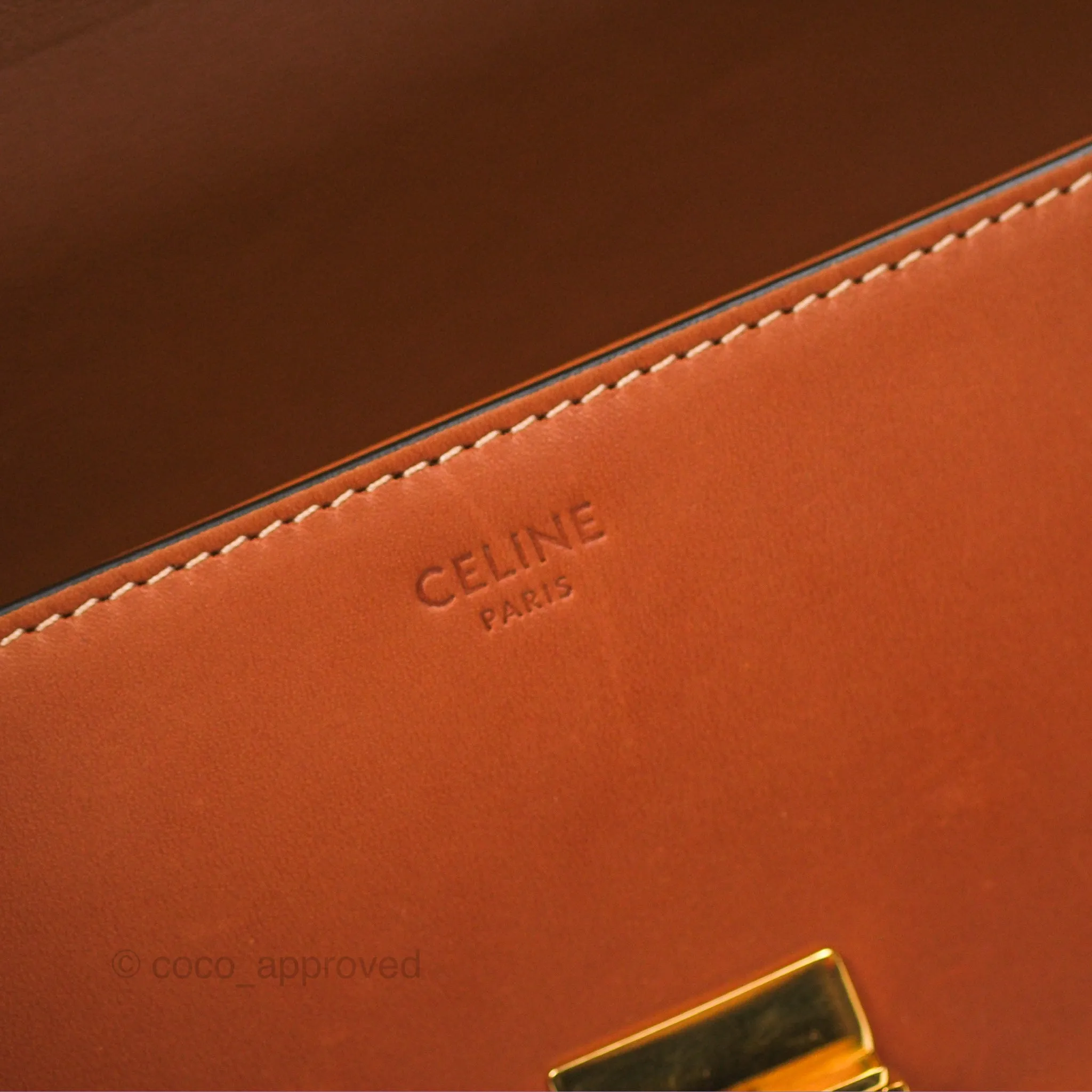 Celine Triomphe Shoulder Bag Tan Calfskin