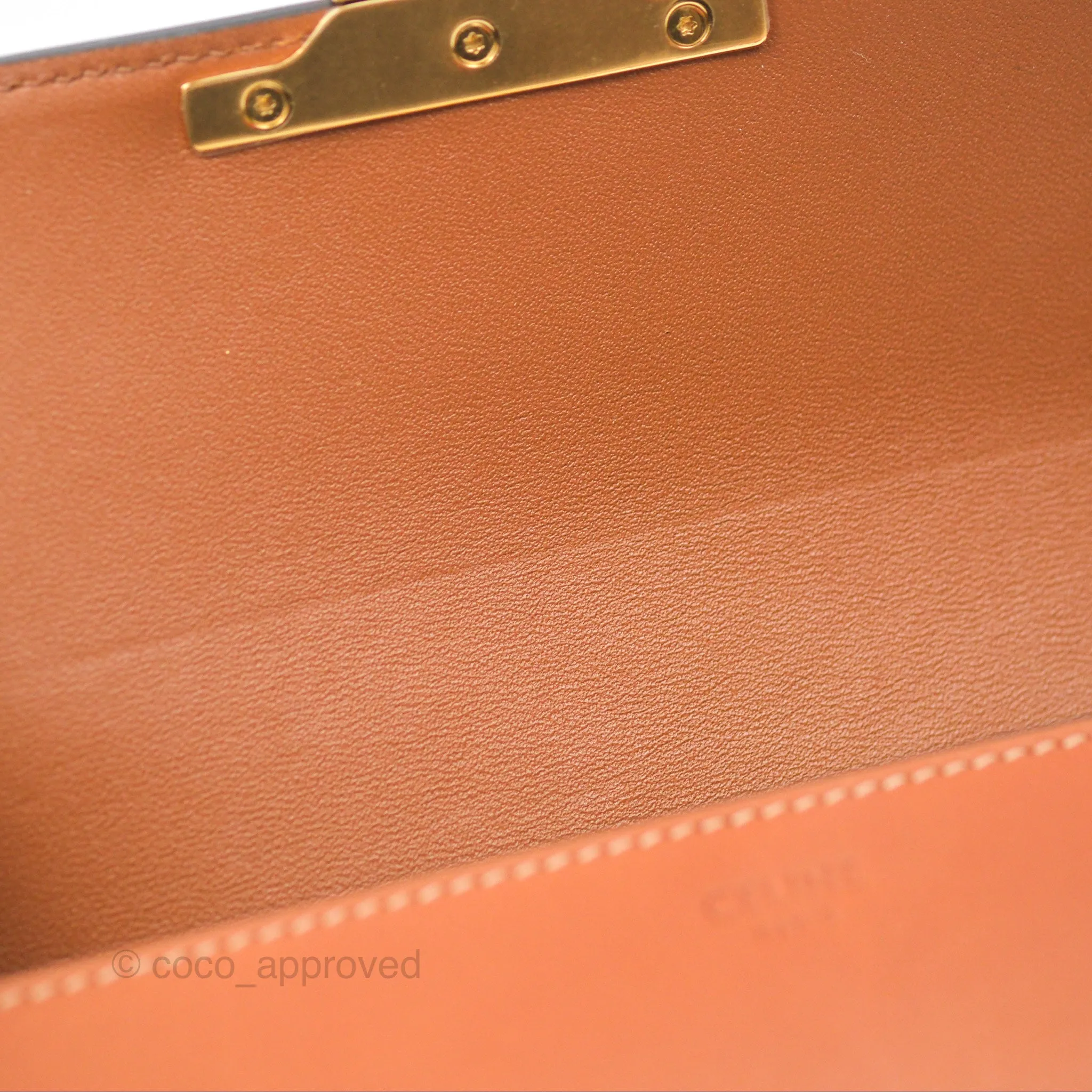 Celine Triomphe Shoulder Bag Tan Calfskin