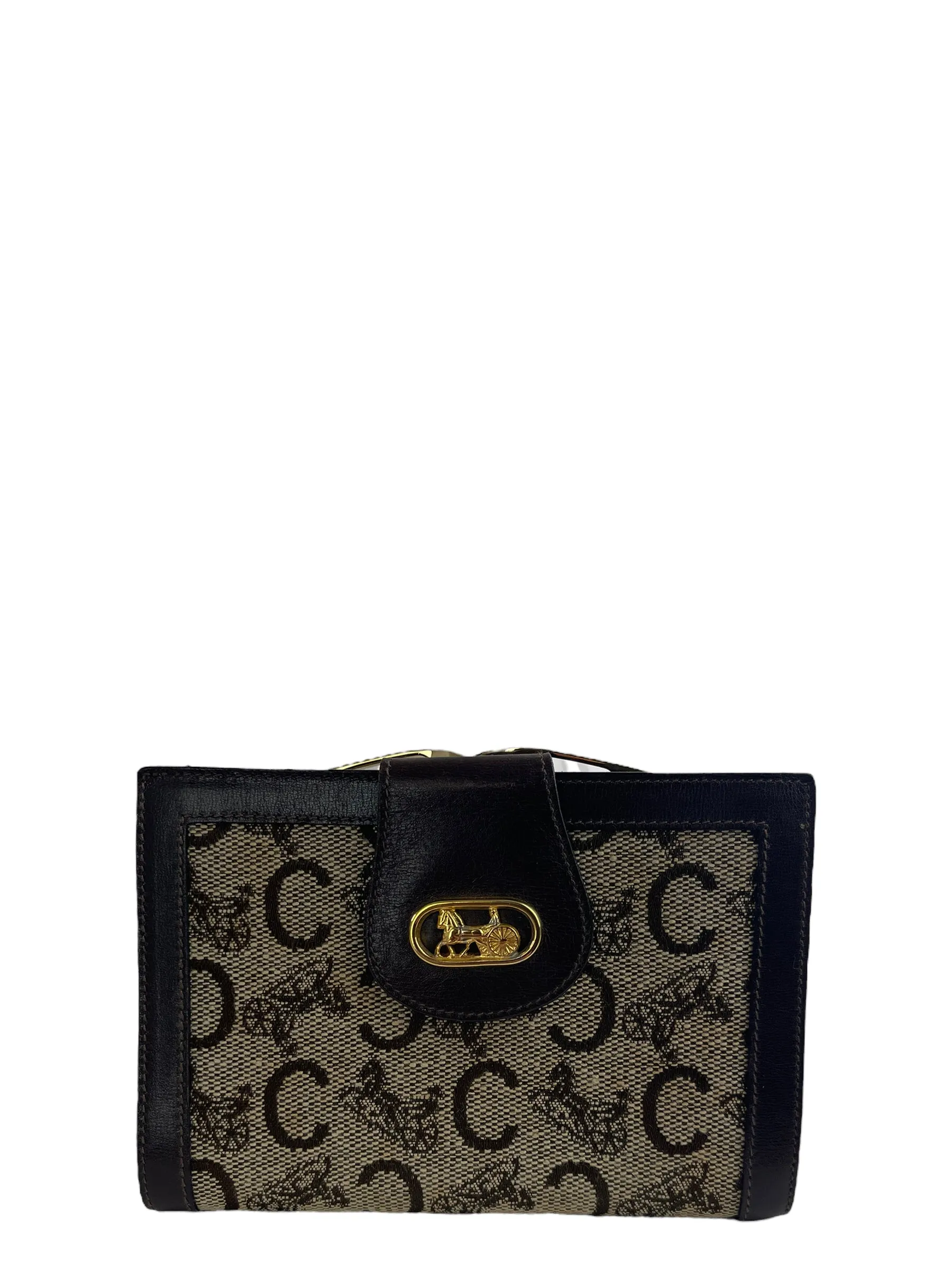 Celine Vintage Monogram Canvas Wallet