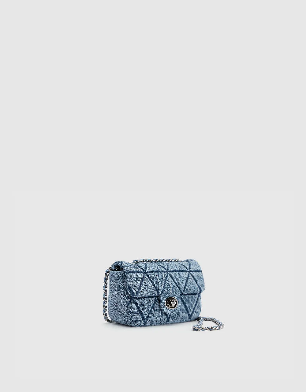 Chained Denim Shoulder Bag