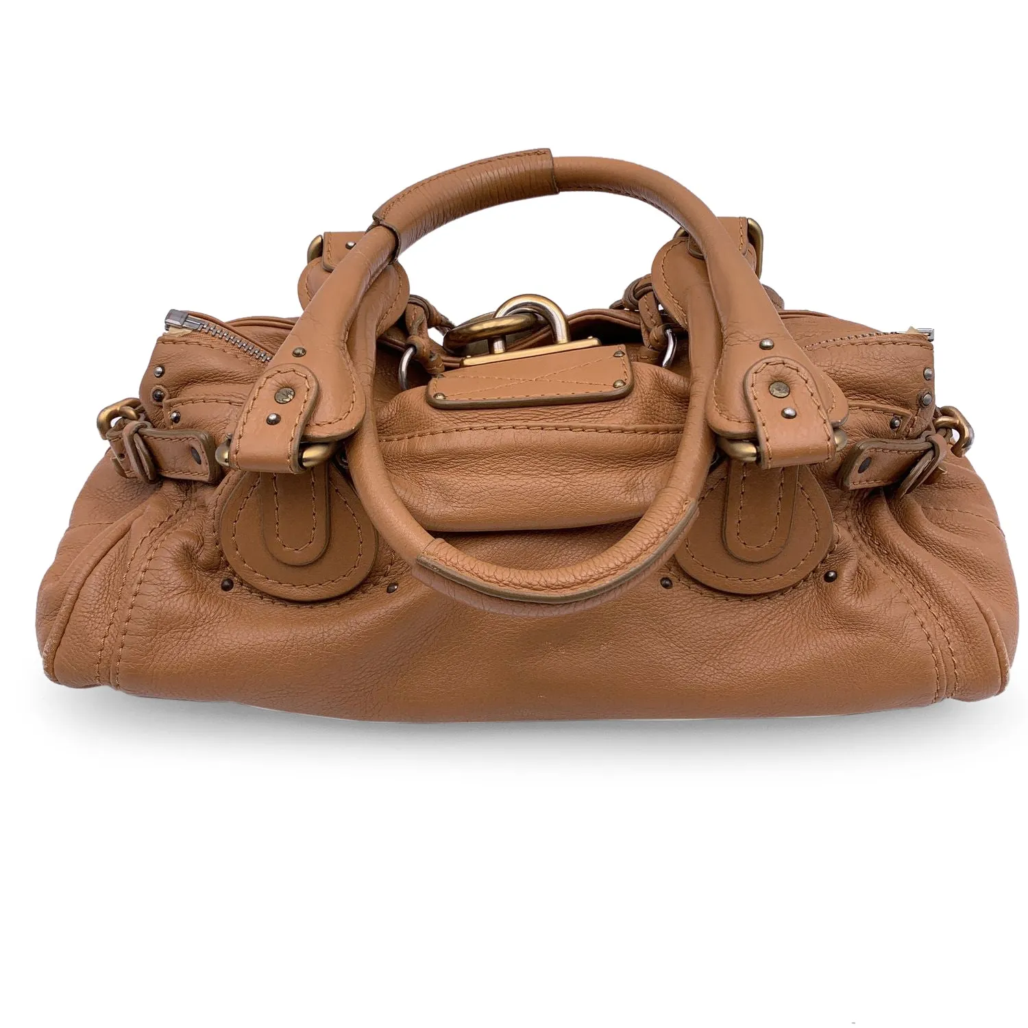 Chloe Beige Tan Leather Paddington Bag Tote Satchel Handbag