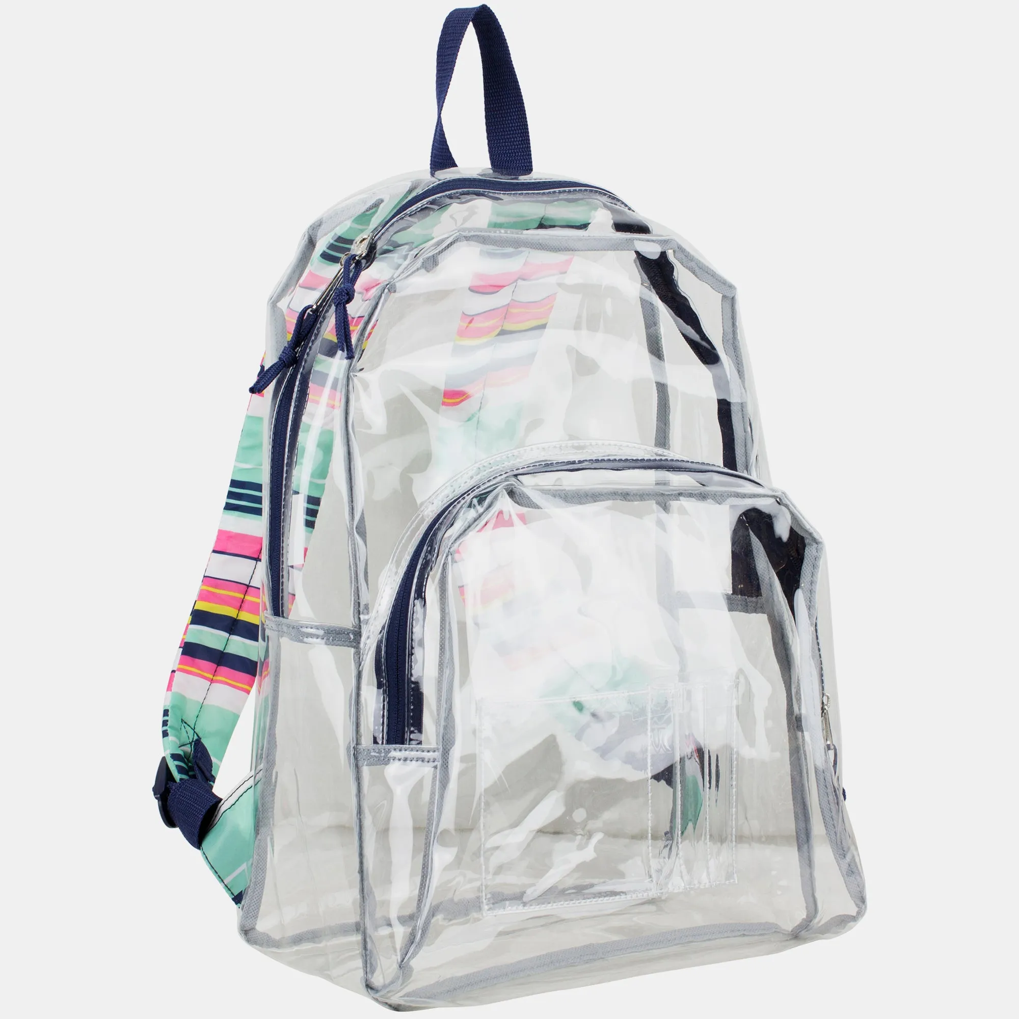 Clear Backpack with Printed Straps