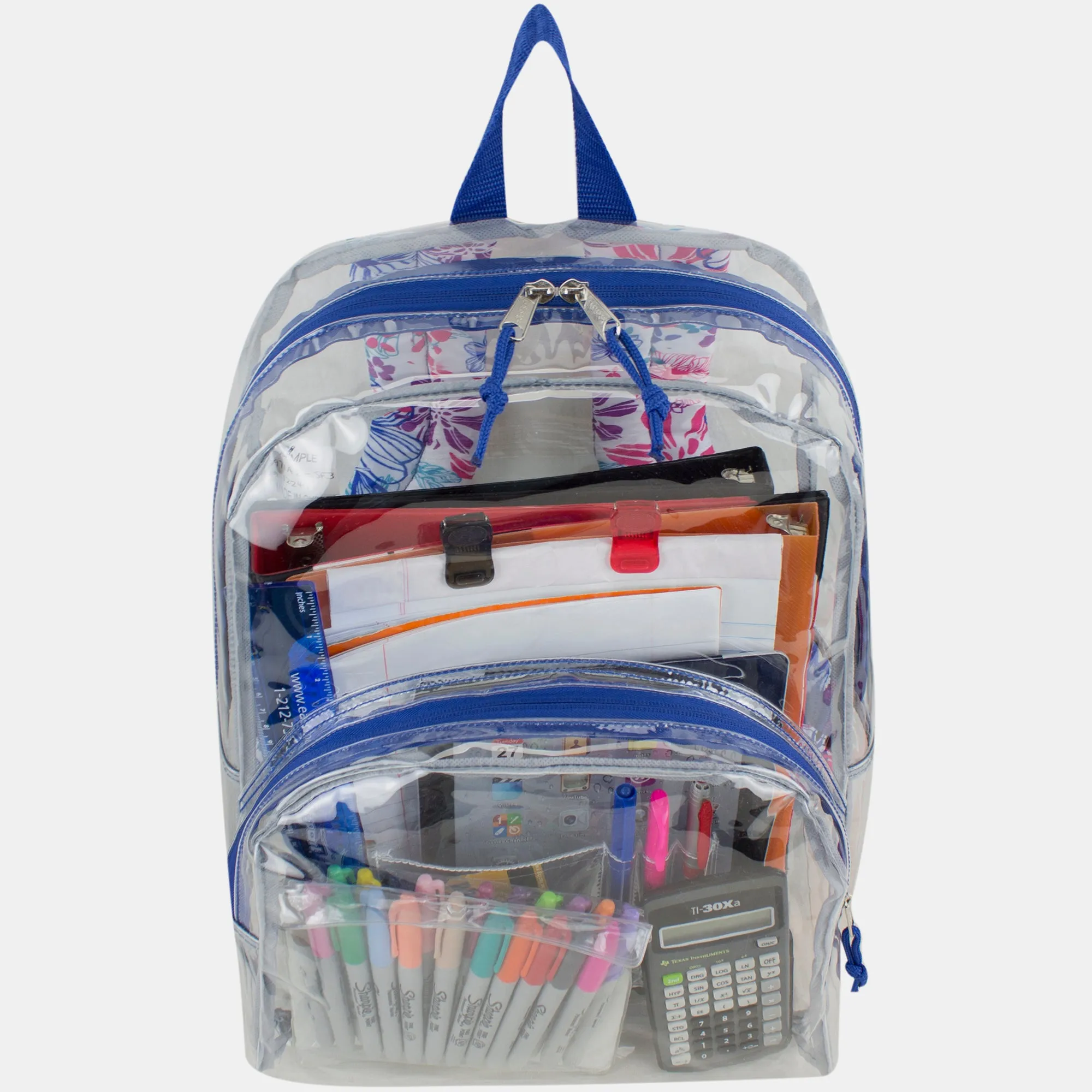 Clear Backpack with Printed Straps