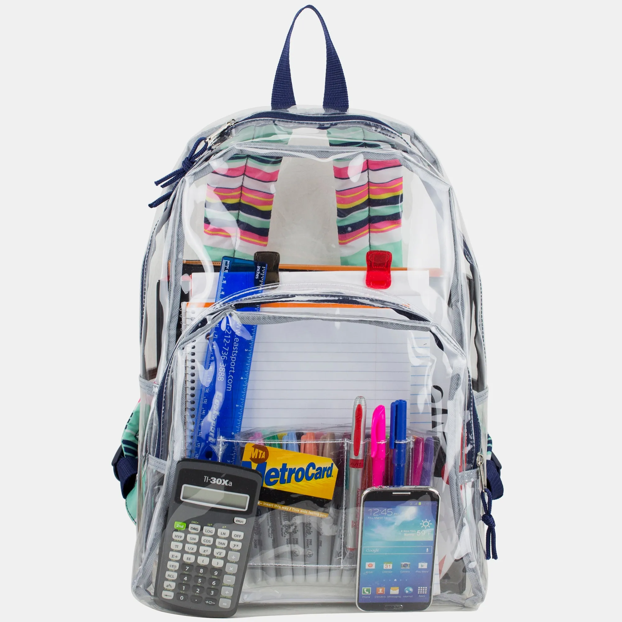 Clear Backpack with Printed Straps