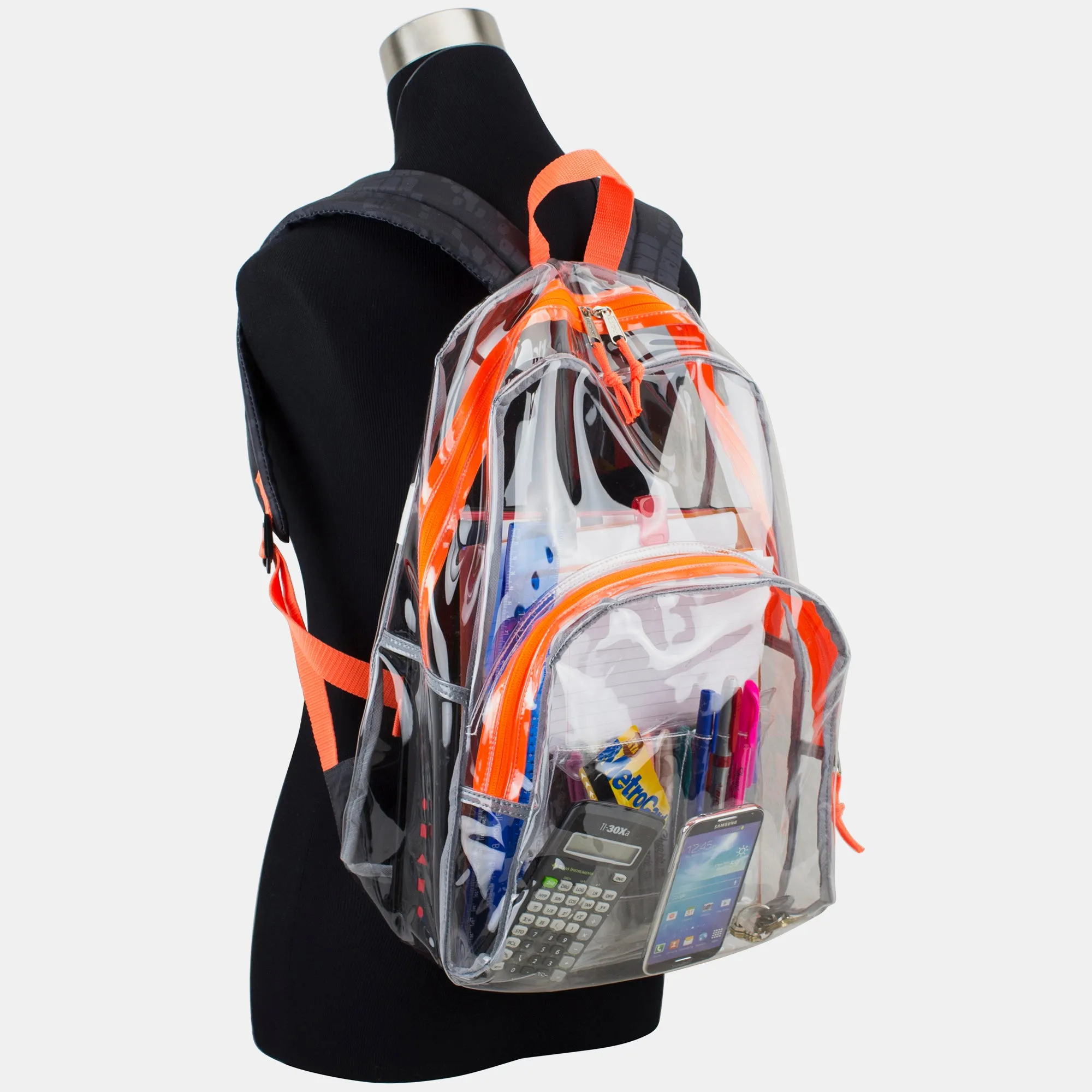 Clear Backpack with Printed Straps