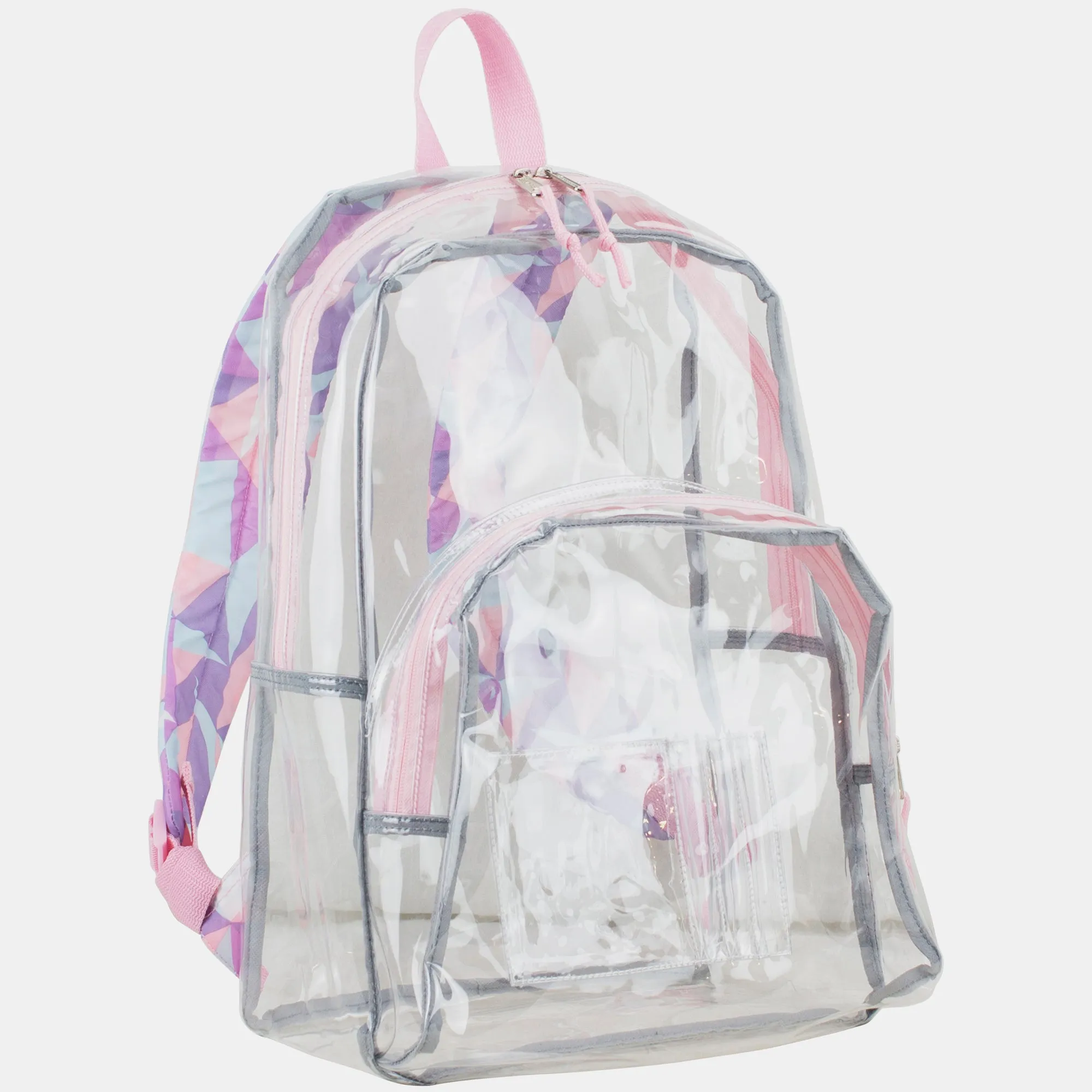 Clear Backpack with Printed Straps