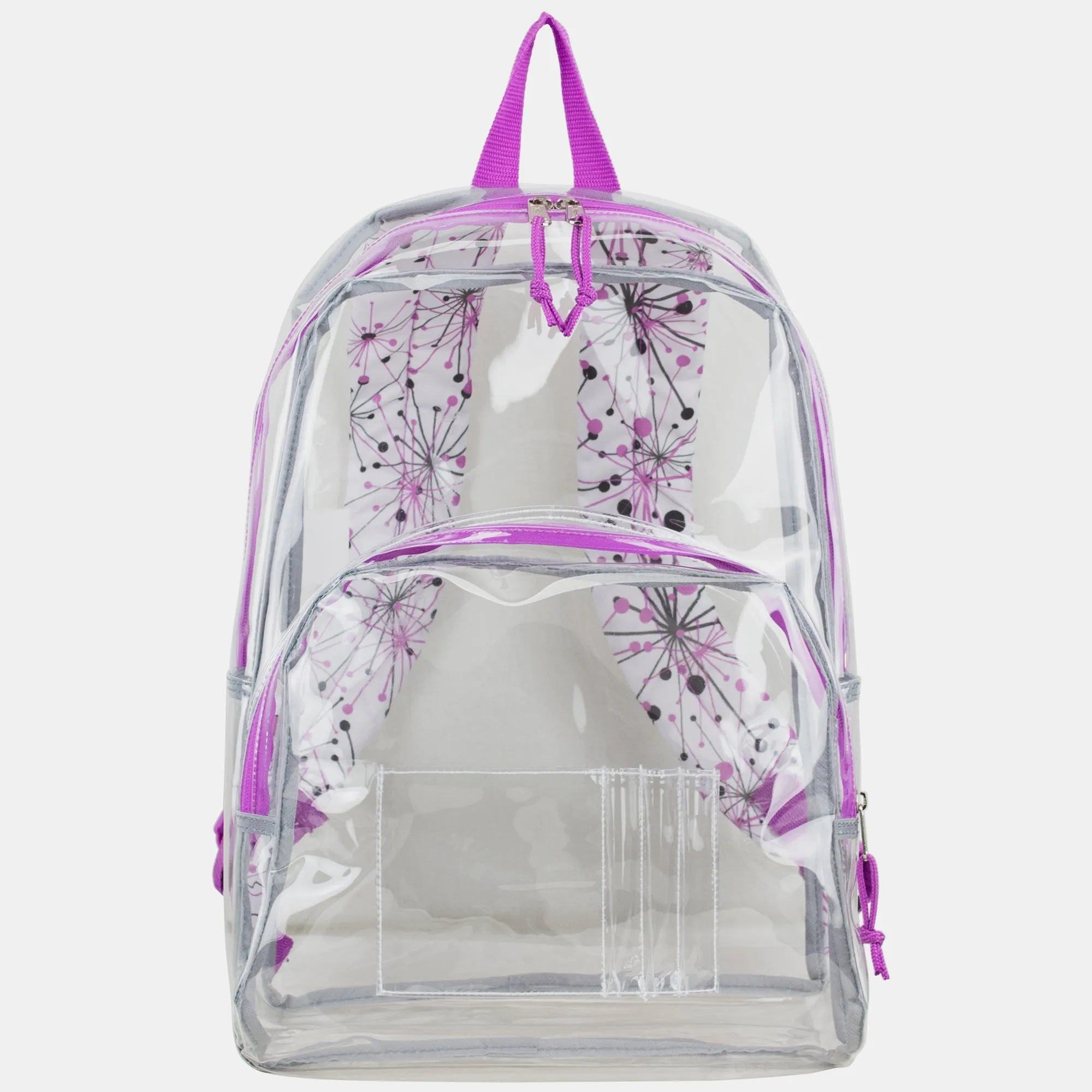 Clear Backpack with Printed Straps