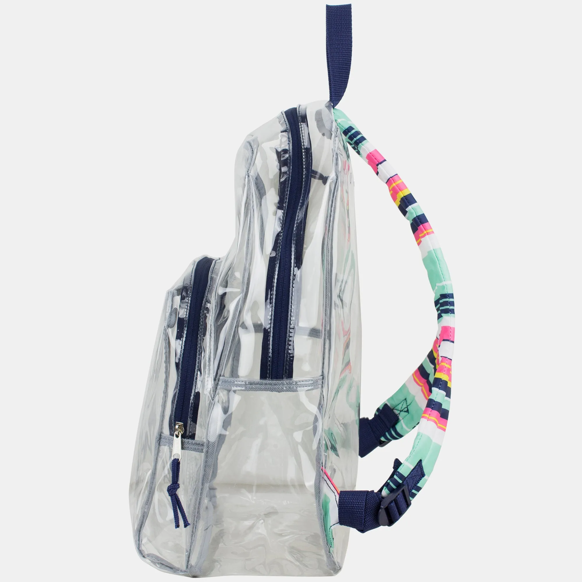 Clear Backpack with Printed Straps